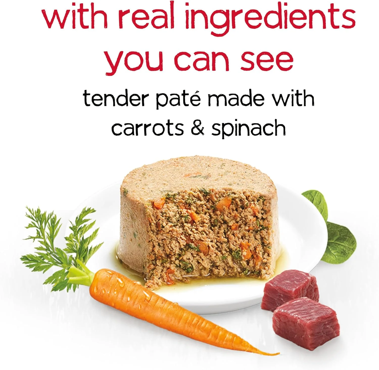 پاته غذای مرطوب سگ بنفول پورینا، با گوشت گاو واقعی، هویج و اسفناج، با آب قلم برای سگ ها - (8 بسته 3 اونسی)