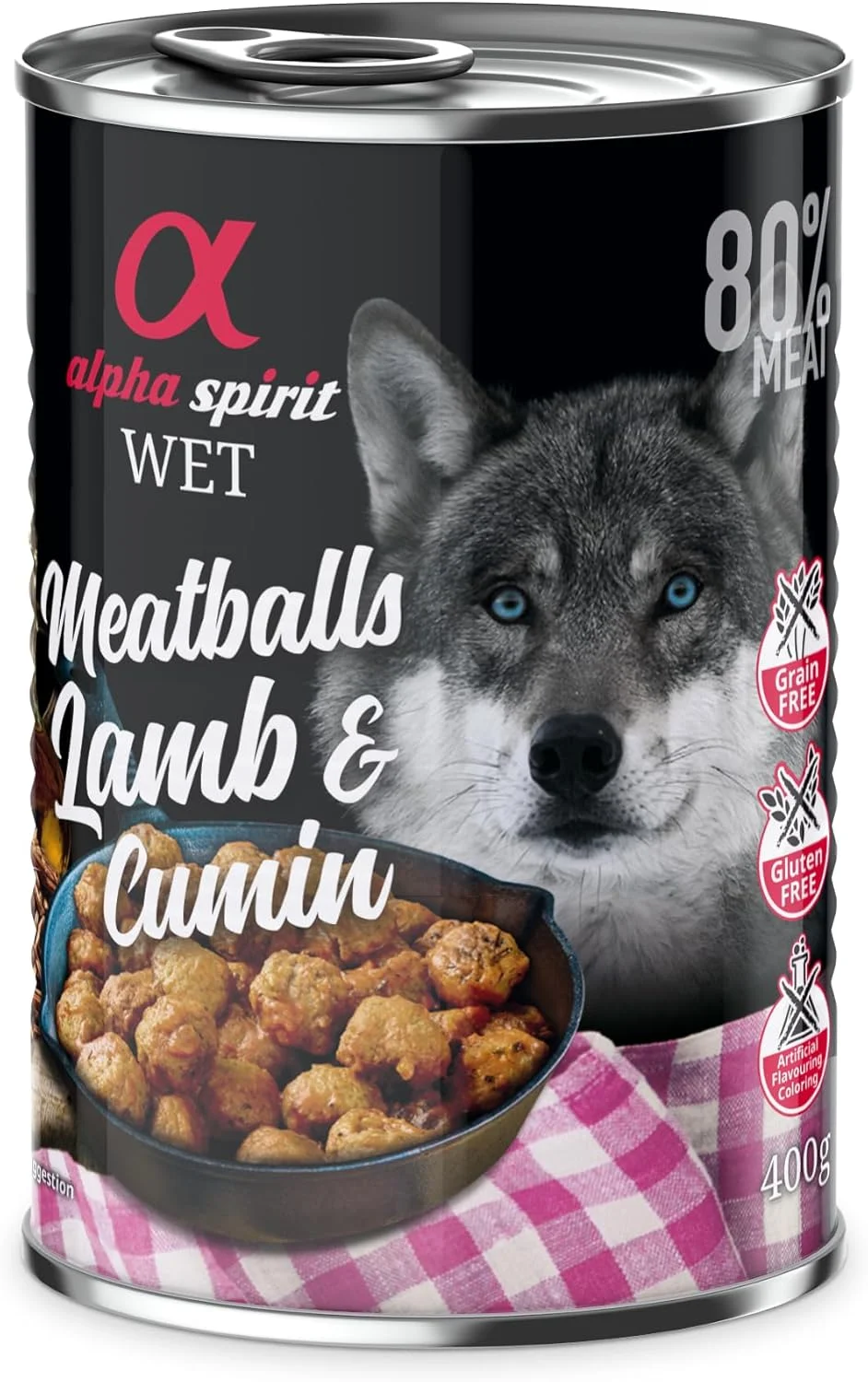 غذای سگ آلفا اسپریت، کوفته گوشت بره و زیره، 400 گرم