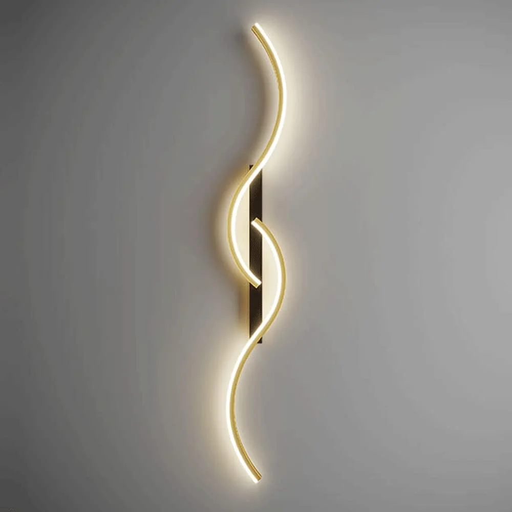 چراغ دیواری کنار تخت خواب خلاقانه Mjsdjof، چراغ دیواری نوار فلزی با سایه بلند سیلیکونی، چراغ LED مدرن و دیمر پذیر، چراغ دیوار شوی ساده برای اتاق نشیمن