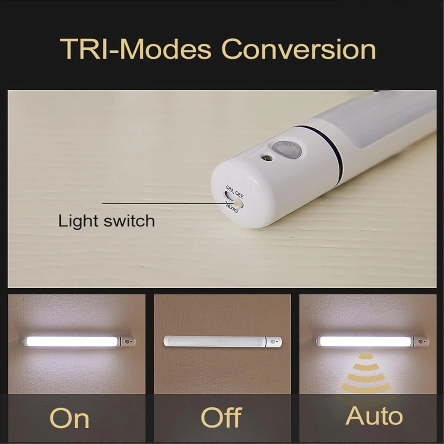 چراغ دیواری شارژی با حسگر حرکتی، چراغ LED کابینتی، چراغ دیواری چسبی با باتری USB و آهنربا برای روشنایی کمد، کابینت، اتاق خواب و آشپزخانه (نور گرم، 2 عدد)