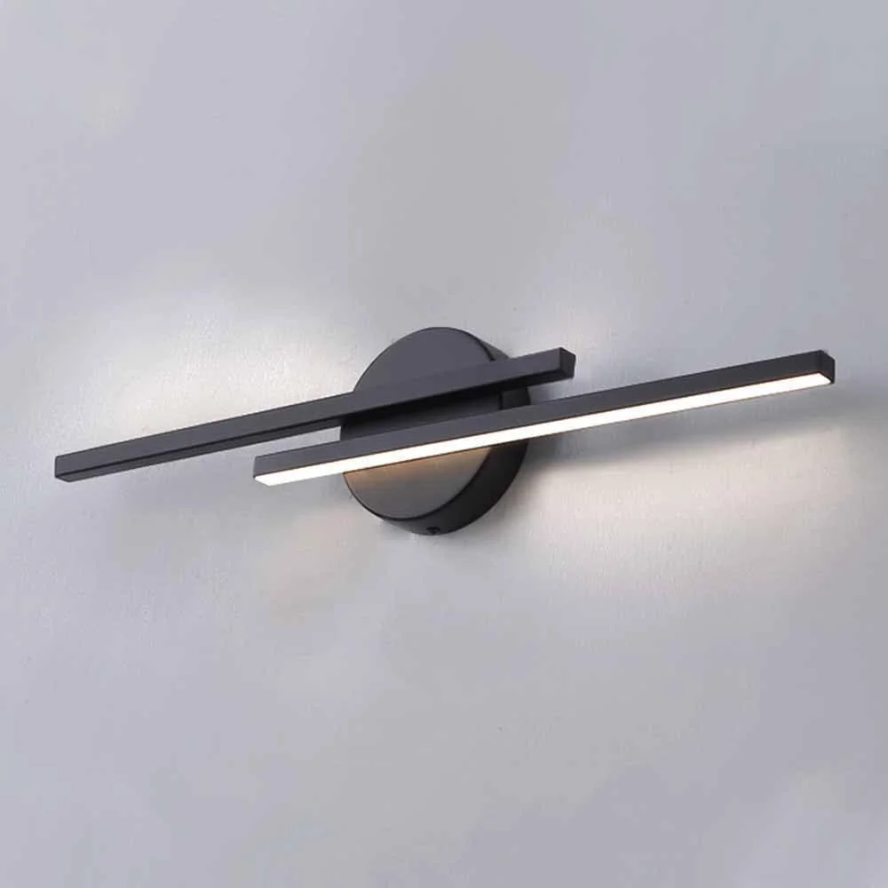 چراغ دیواری نواری بلند مشکی، چراغ دیواری مدرن LED با نور 360 درجه، چراغ دیواری کنار تخت خواب، چراغ دیواری فلزی خطی با حباب آکریلیک، چراغ دیواری راهرو ساده (نور سفید 71 سانتی متر)