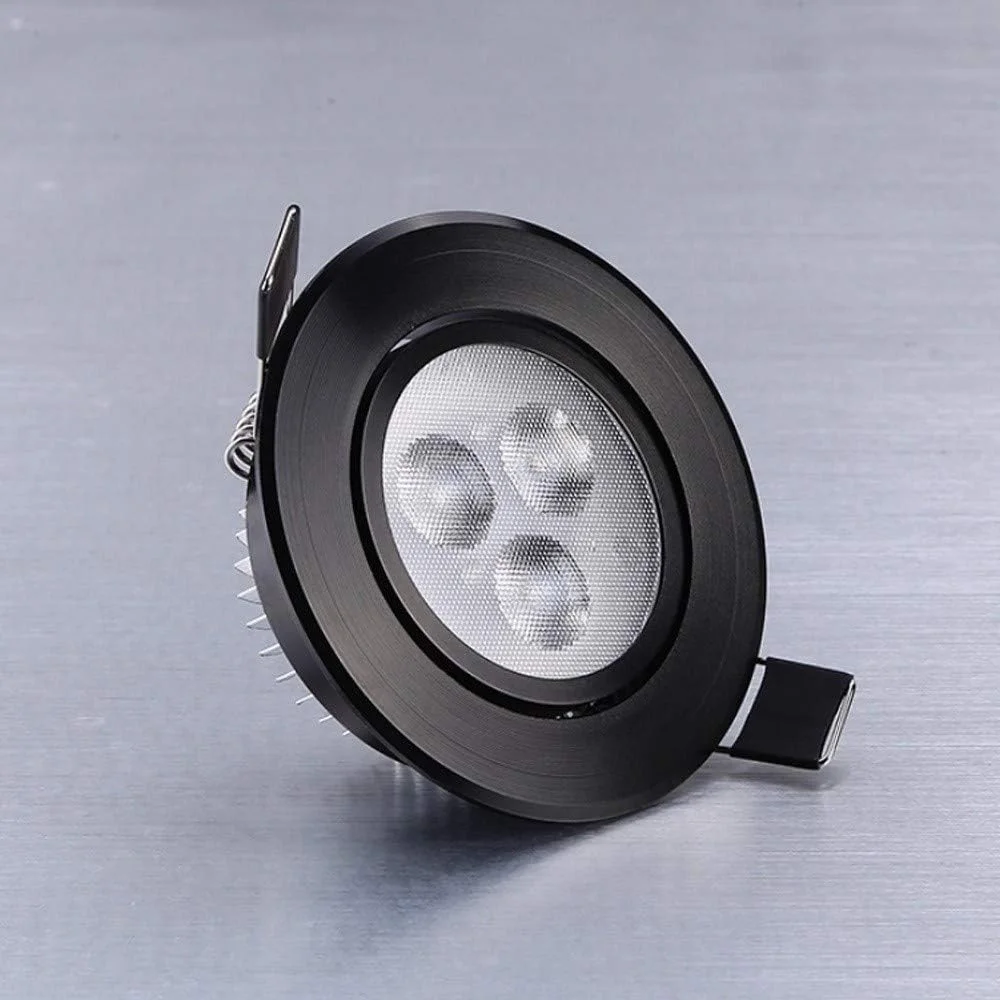 چراغ های LED توکار مشکی 5 وات COB، چراغ نقطه ای LED جهت دار، آلومینیوم دایکاست، چراغ سقفی شیب دار با زاویه تابش 120 درجه، نورپردازی 3000K 4000K 6000K، چراغ دیوار شوی برای دکوراسیون اتاق نشیمن فروشگاه