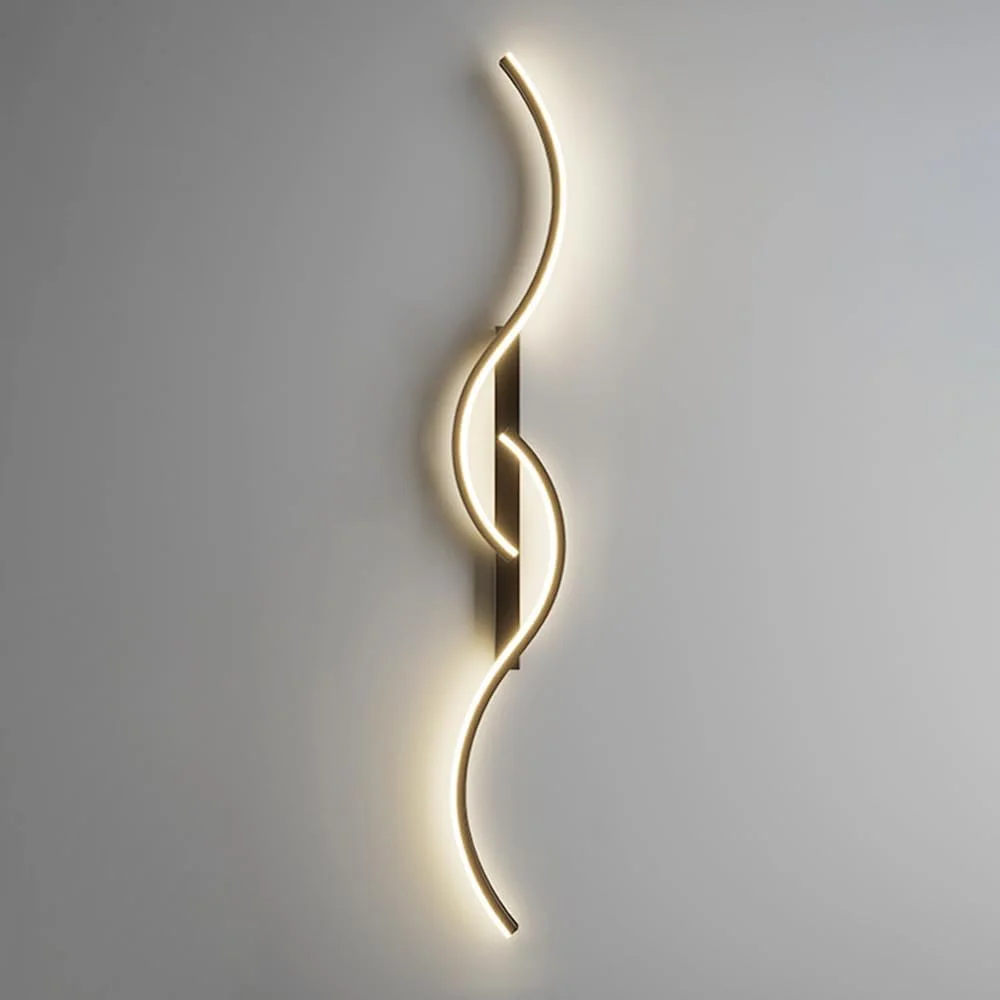 چراغ دیواری LED کمانی، چراغ شستشوی دیوار دکوراسیون هنری مدرن خطی، 3000-6000K، چراغ های دیواری تزئینی داخلی دیمر پذیر برای اتاق نشیمن، راهرو، اتاق خواب، گالری، دیوار پس زمینه