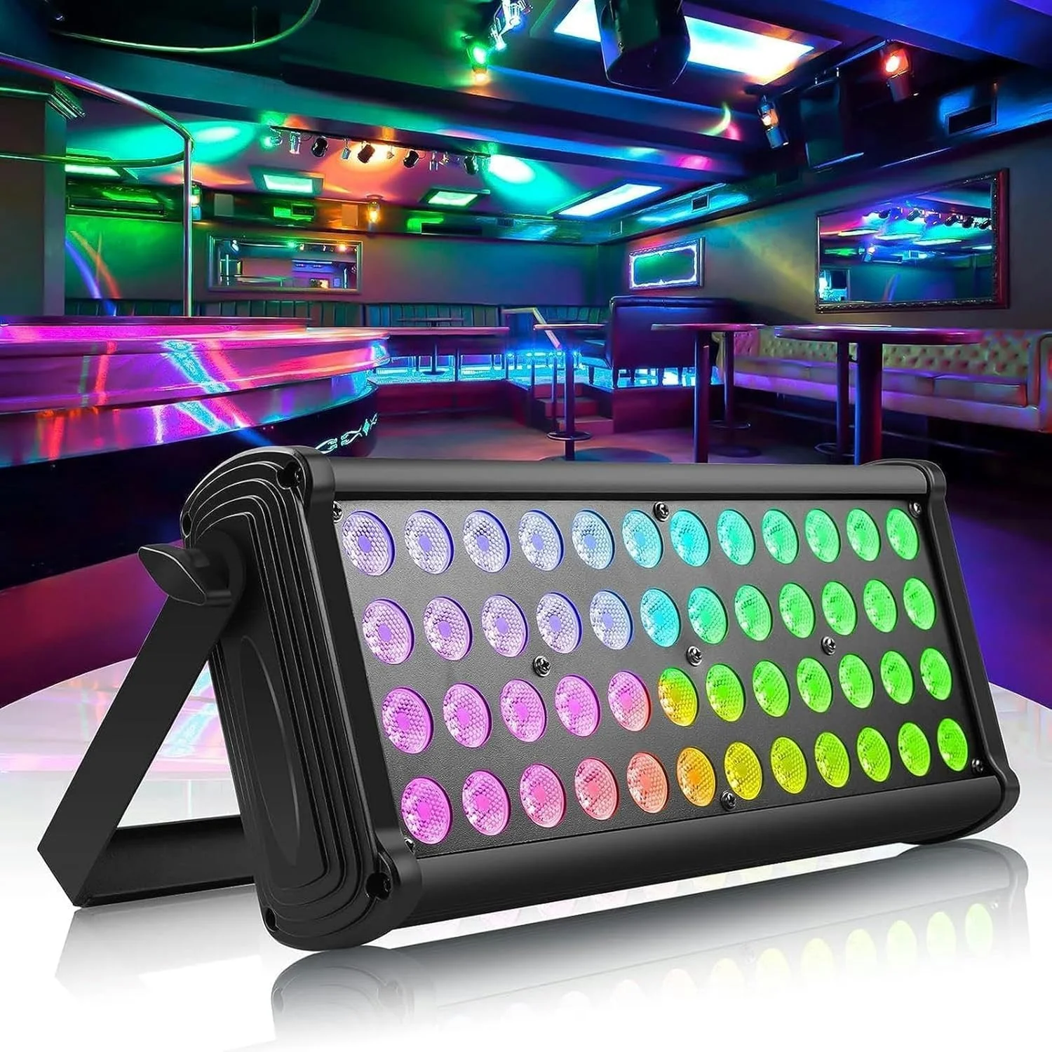 نوار نور RGB هشتاد واتی CNAOHGHN، وال واشر LED، نورافکن LED، نورافکن DMX512، نورافکن استیج قابل تنظیم، دیمینگ نرم 0-100٪، مناسب برای مهمانی دیسکو دی جی هالووین کریسمس