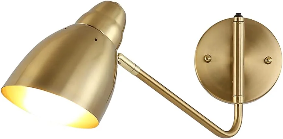چراغ دیواری دکوری ساده اتاق خواب، چراغ دیواری خطی برنجی، شمعدان دیواری فلزی با شاخ گوزن دکوری، چراغ های مدرن LED سه حالته برای ایجاد فضایی دلنشین در اتاق نشیمن
