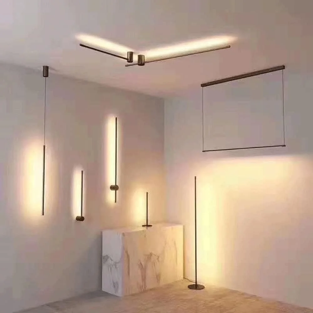 چراغ دیواری خطی فلزی، چراغ دیواری آلومینیومی مشکی با سایه آکریلیک، چراغ های مدرن 20 واتی LED برای فضای اتاق نشیمن، چراغ دیواری تزئینی ساده اتاق خواب، 3000k