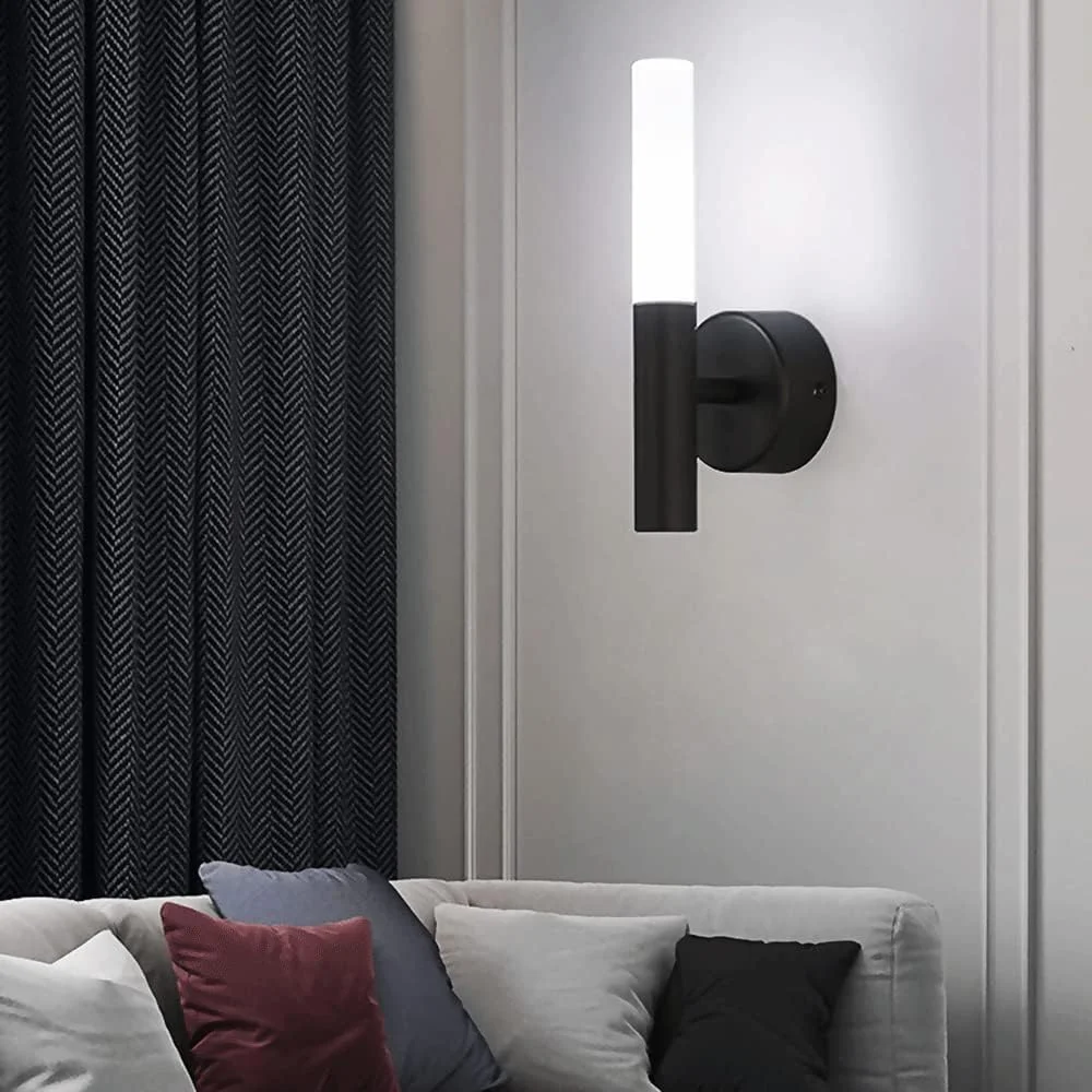 چراغ دیواری فلوت مشکی با سایه آکریلیک سفید، لامپ دیواری لوله ای فلزی بلند، چراغ های دیواری LED مدرن 3 وات، شمعدان های دیواری کنار تخت، چراغ شور دیواری استوانه ای راهرو چراغ دیواری فلوت مشکی با سایه آکریلیک سفید، لامپ دیواری لوله ای فلزی بلند، چراغ های دیواری LED مدرن 3 وات، شمعدان های دیواری کنار تخت، چراغ شور دیواری استوانه ای راهرو