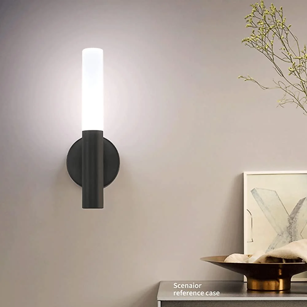 چراغ دیواری فلوت مشکی با سایه آکریلیک سفید، لامپ دیواری لوله ای فلزی بلند، چراغ های دیواری LED مدرن 3 وات، شمعدان های دیواری کنار تخت، چراغ شور دیواری استوانه ای راهرو چراغ دیواری فلوت مشکی با سایه آکریلیک سفید، لامپ دیواری لوله ای فلزی بلند، چراغ های دیواری LED مدرن 3 وات، شمعدان های دیواری کنار تخت، چراغ شور دیواری استوانه ای راهرو
