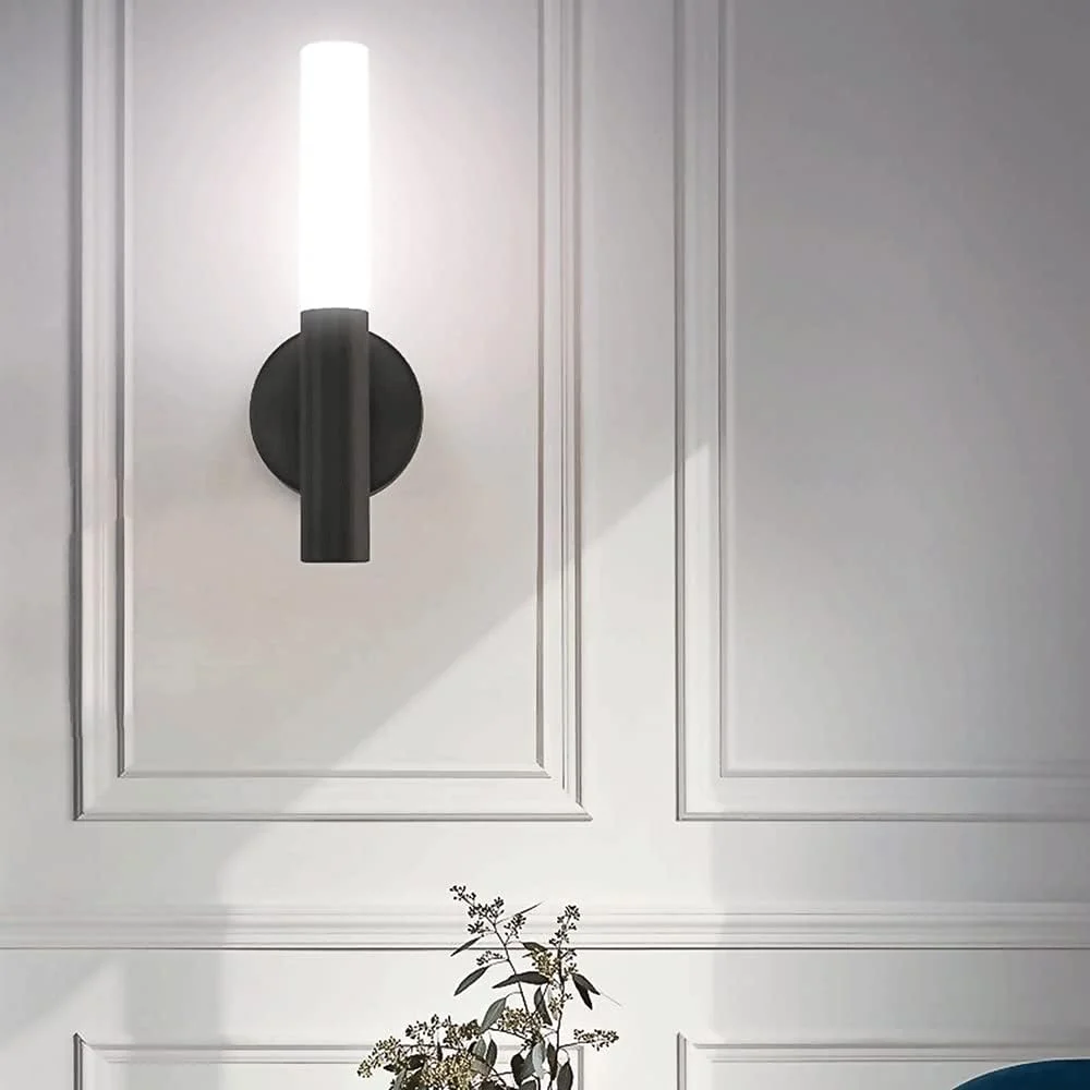 چراغ دیواری فلوت مشکی با سایه آکریلیک سفید، لامپ دیواری لوله ای فلزی بلند، چراغ های دیواری LED مدرن 3 وات، شمعدان های دیواری کنار تخت، چراغ شور دیواری استوانه ای راهرو چراغ دیواری فلوت مشکی با سایه آکریلیک سفید، لامپ دیواری لوله ای فلزی بلند، چراغ های دیواری LED مدرن 3 وات، شمعدان های دیواری کنار تخت، چراغ شور دیواری استوانه ای راهرو