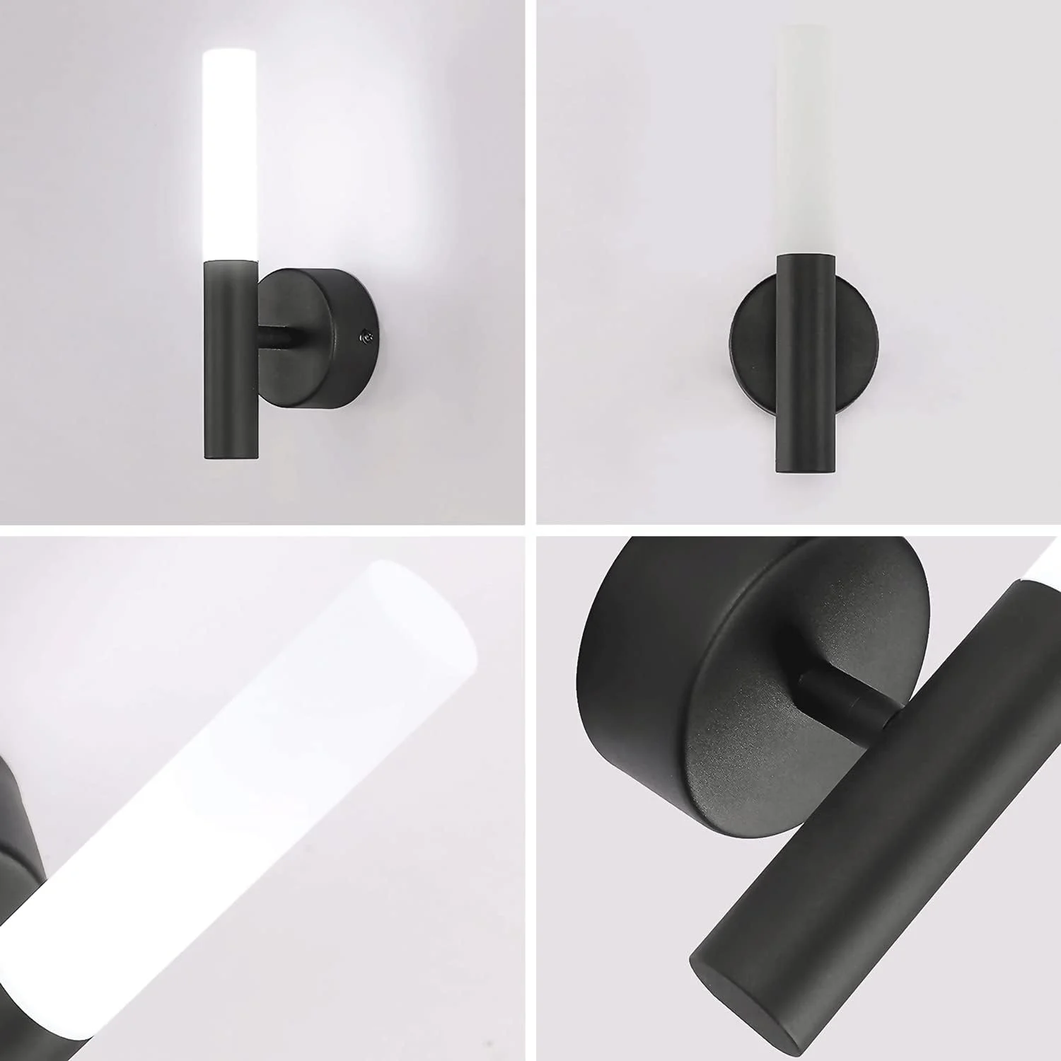 چراغ دیواری فلوت مشکی با سایه آکریلیک سفید، لامپ دیواری لوله ای فلزی بلند، چراغ های دیواری LED مدرن 3 وات، شمعدان های دیواری کنار تخت، چراغ شور دیواری استوانه ای راهرو چراغ دیواری فلوت مشکی با سایه آکریلیک سفید، لامپ دیواری لوله ای فلزی بلند، چراغ های دیواری LED مدرن 3 وات، شمعدان های دیواری کنار تخت، چراغ شور دیواری استوانه ای راهرو