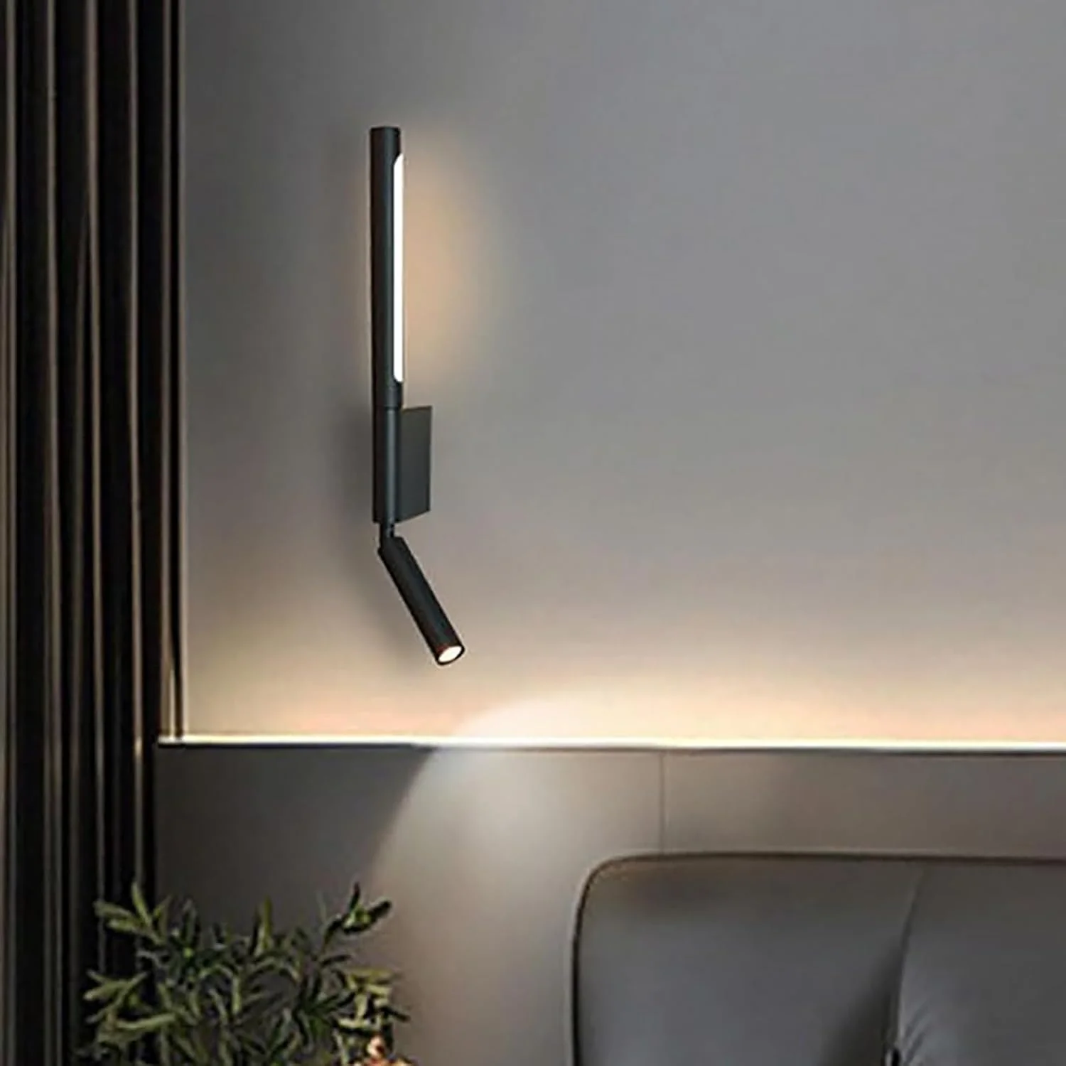 چراغ دیواری قابل تنظیم با زاویه 330 درجه با 2 کلید 24 وات LED چراغ شستشوی دیوار داخلی با لامپ مطالعه 3 وات LED چراغ دیواری فلزی مدرن 43 سانتی متری برای اتاق خواب هتل بار قهوه (مشکی، نور خنثی 4000K) چراغ دیواری قابل تنظیم با زاویه 330 درجه با 2 کلید 24 وات LED چراغ شستشوی دیوار داخلی با لامپ مطالعه 3 وات LED چراغ دیواری فلزی مدرن 43 سانتی متری برای اتاق خواب هتل بار قهوه (مشکی، نور خنثی 4000K)