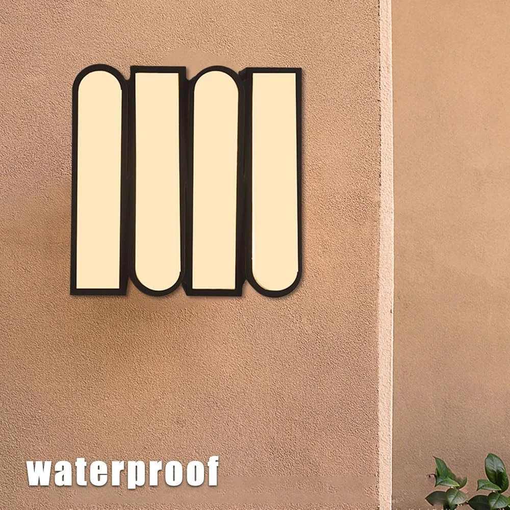 چراغ دیواری آلومینیومی/چوبی چراغ دیواری بیرونی مدرن سرسرای شیشه ای آباژور روشنایی نصب شده روی دیوار 6000K / 3000K چراغ شستشوی دیوار به شکل کتاب دکور ضد آب دیوار برای راهرو کافه سیاه/خاکستری/چوب