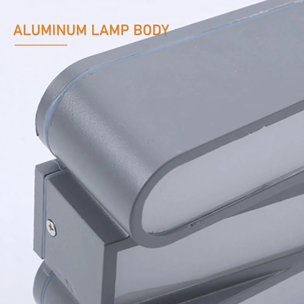 چراغ دیواری آلومینیومی/چوبی، چراغ دیواری بیرونی، چراغ مدرن سرسرایی با حباب شیشه ای، روشنایی نصب شده روی دیوار 6000K / 3000K، چراغ وال واشر کتابی شکل، ضد آب، مناسب دکور دیوار برای راهرو، کافه، مشکی/خاکستری/چوبی