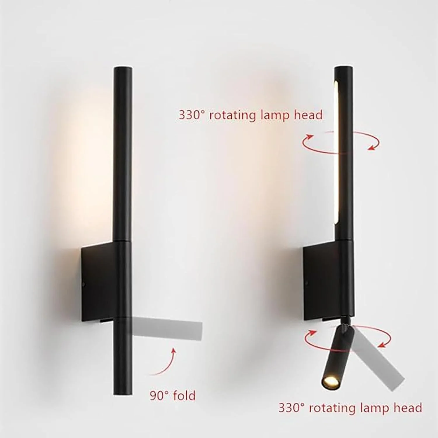 چراغ دیواری قابل تنظیم با زاویه 330 درجه با 2 کلید 24 وات LED چراغ شستشوی دیوار داخلی با لامپ مطالعه 3 وات LED چراغ دیواری فلزی مدرن 43 سانتی متری برای اتاق خواب هتل بار قهوه (مشکی، نور خنثی 4000K) چراغ دیواری قابل تنظیم با زاویه 330 درجه با 2 کلید 24 وات LED چراغ شستشوی دیوار داخلی با لامپ مطالعه 3 وات LED چراغ دیواری فلزی مدرن 43 سانتی متری برای اتاق خواب هتل بار قهوه (مشکی، نور خنثی 4000K)