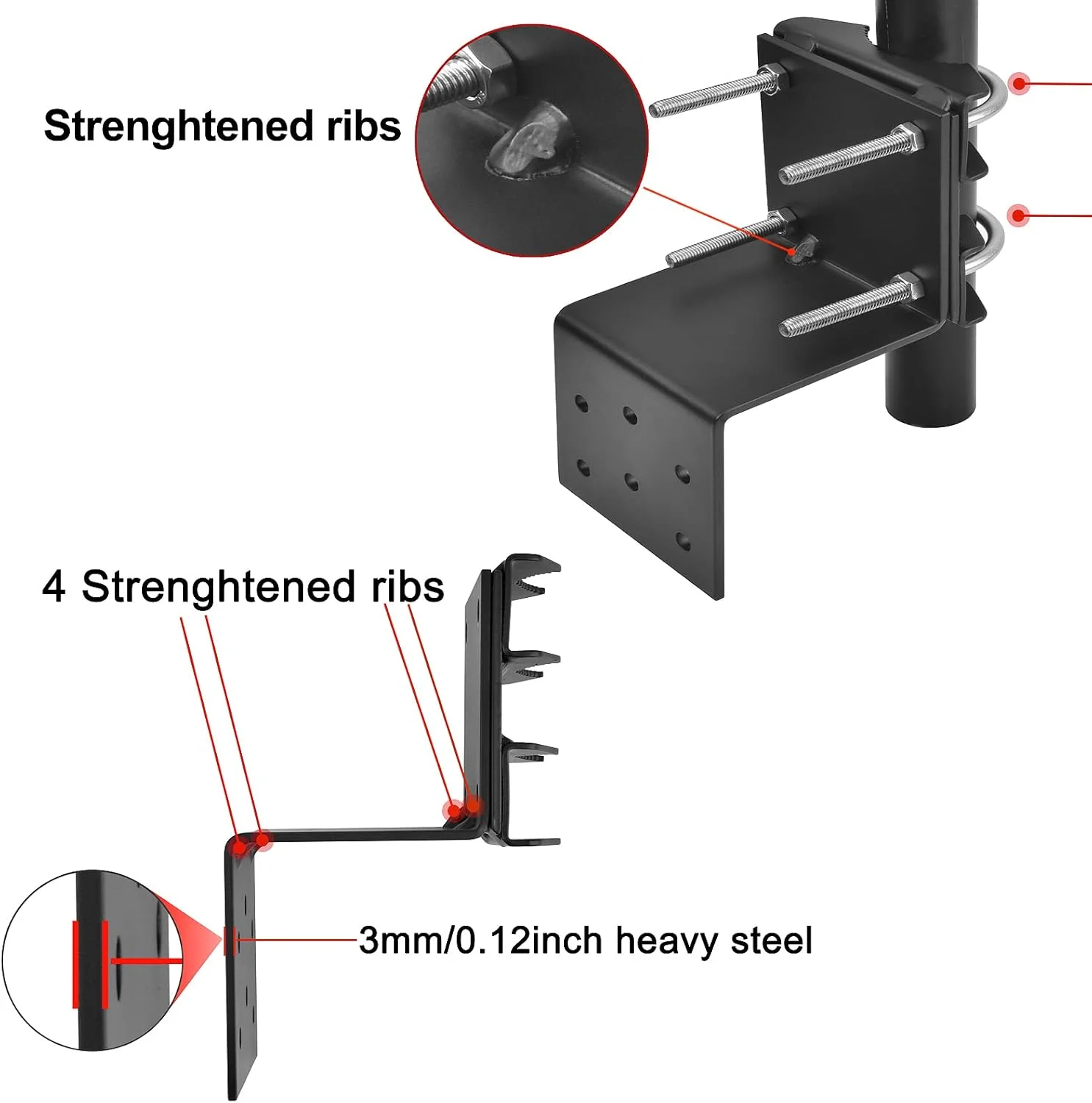 پایه آنتن Tayte TANGXIA، مناسب برای نصب آنتن بیرونی - فولاد سنگین با بست U شکل و 6 پیچ پایه آنتن Tayte TANGXIA، مناسب برای نصب آنتن بیرونی - فولاد سنگین با بست U شکل و 6 پیچ