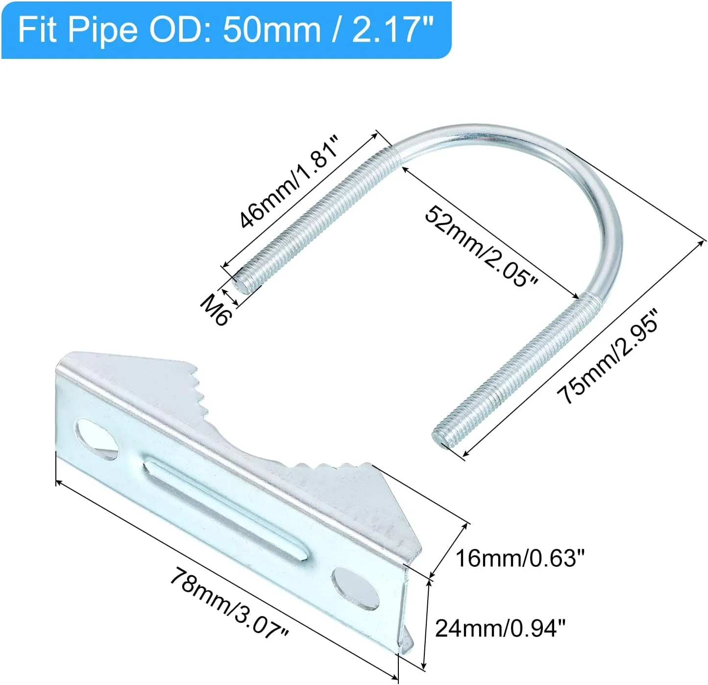 سورسینگ مپ 2 عدد کیت براکت متقاطع دکل آنتن بست U-Bolt سخت افزار نصب براکت فک V برای آنتن فضای باز، M6x52x75mm سورسینگ مپ 2 عدد کیت براکت متقاطع دکل آنتن بست U-Bolt سخت افزار نصب براکت فک V برای آنتن فضای باز، M6x52x75mm