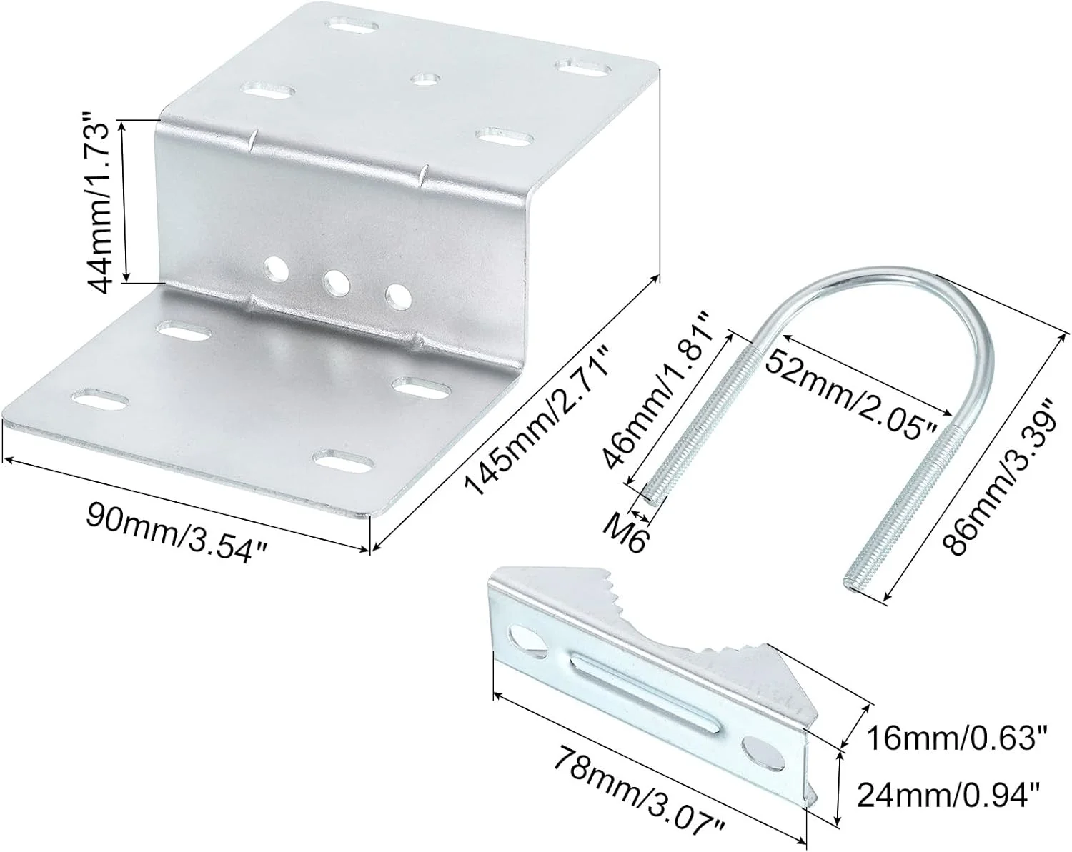 کیت نصب آنتن sourcing map - بست Z به همراه کیت نصب میله با بست دوتایی U شکل برای آنتن فضای باز