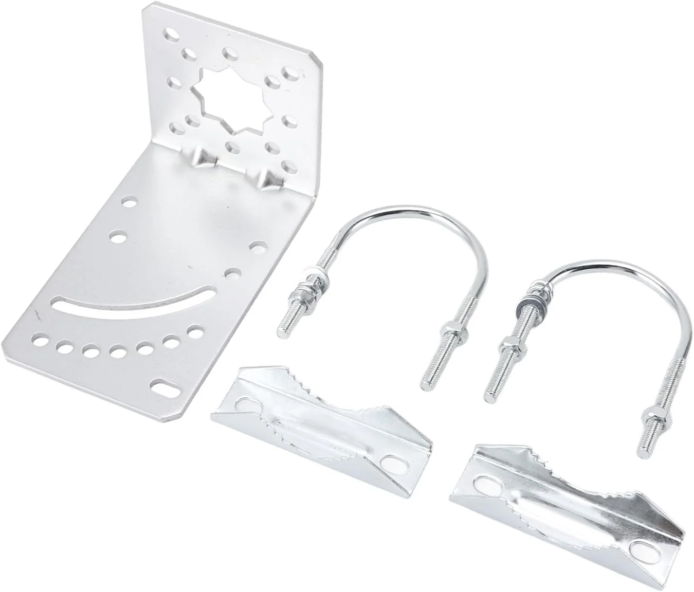 پایه نصب آنتن فضای باز RIZGHWOY مدل L، پایه آهنی سنگین برای اینترنت ماهواره ای، کیت قابل تنظیم برای دیوار، زمین، سقف