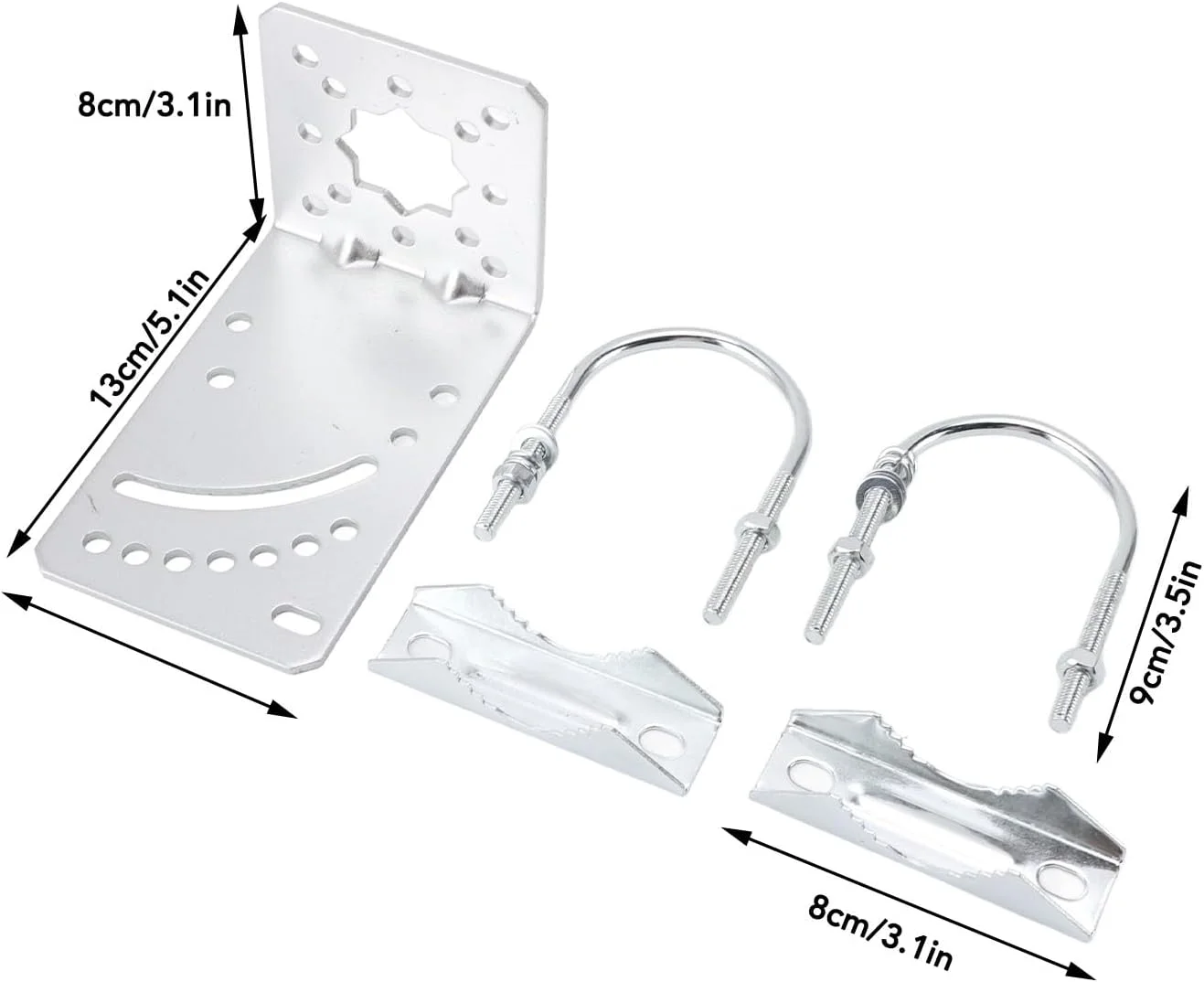 پایه نصب آنتن فضای باز RIZGHWOY مدل L، پایه آهنی سنگین برای اینترنت ماهواره ای، کیت قابل تنظیم برای دیوار، زمین، سقف