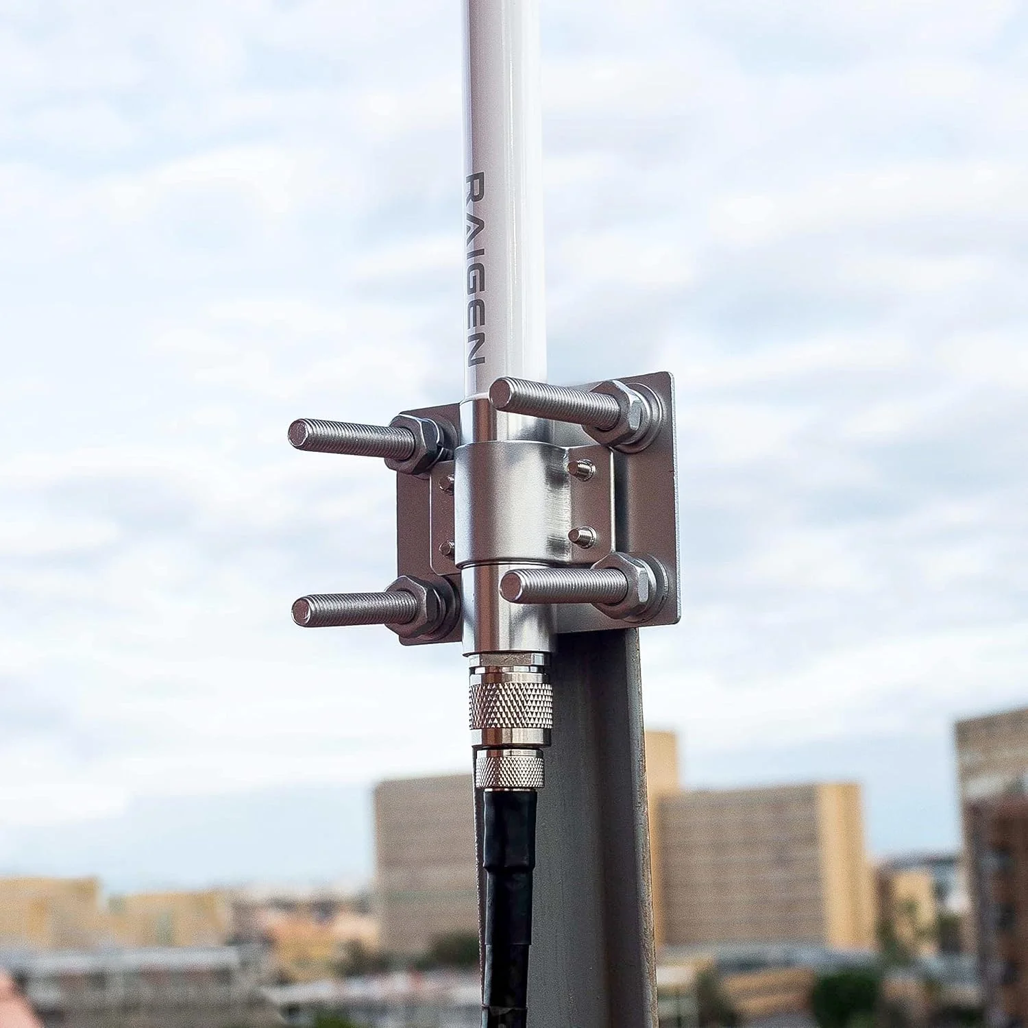 پایه دکل آنتن هلیوم RAIGEN برای نصب روی میله، بست سخت افزاری U-Bolt ثابت، مناسب برای نصب در فضای باز، پشت بام، ماینینگ Lora Hotspot، RAK Bobcat Nebra Sensecap Synchrobit MNTD (پایه میله صفحه آنتن)