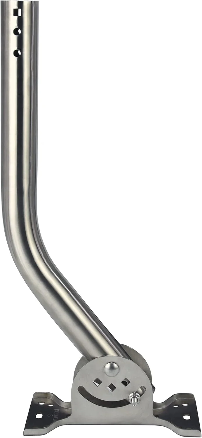 پایه آنتن استیل ضد زنگ جامد Proxicast Pro-Grade J-Max - پایه جهانی قابل تنظیم و قفل شونده در فضای باز و میله J شکل (لوله 1.5 اینچی در 18 اینچ) برای نصب روی دیوار، لبه یا سقف (ANT-800-JP3)