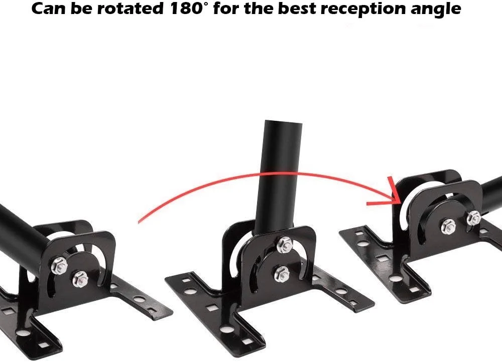 پایه قابل تنظیم آنتن чердаک pingbingding - میله نصب آنتن تلویزیون در فضای باز، براکت های نصب جهانی - نصب آسان، ساختار محکم، مقاوم در برابر آب و هوا (قطر 1 اینچ، طول بازو 16.5 اینچ)