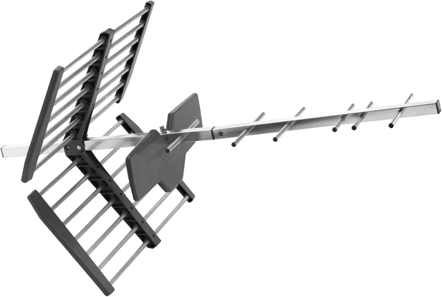 آنتن بیرونی One for All DVB-T/DVB-T2 - آنتن تلویزیون 4K 1080P HD/HDTV - برد 0-50 کیلومتر – کابل کواکسیال 10 متری - UHF - نقره ای - SV9453، مشکی