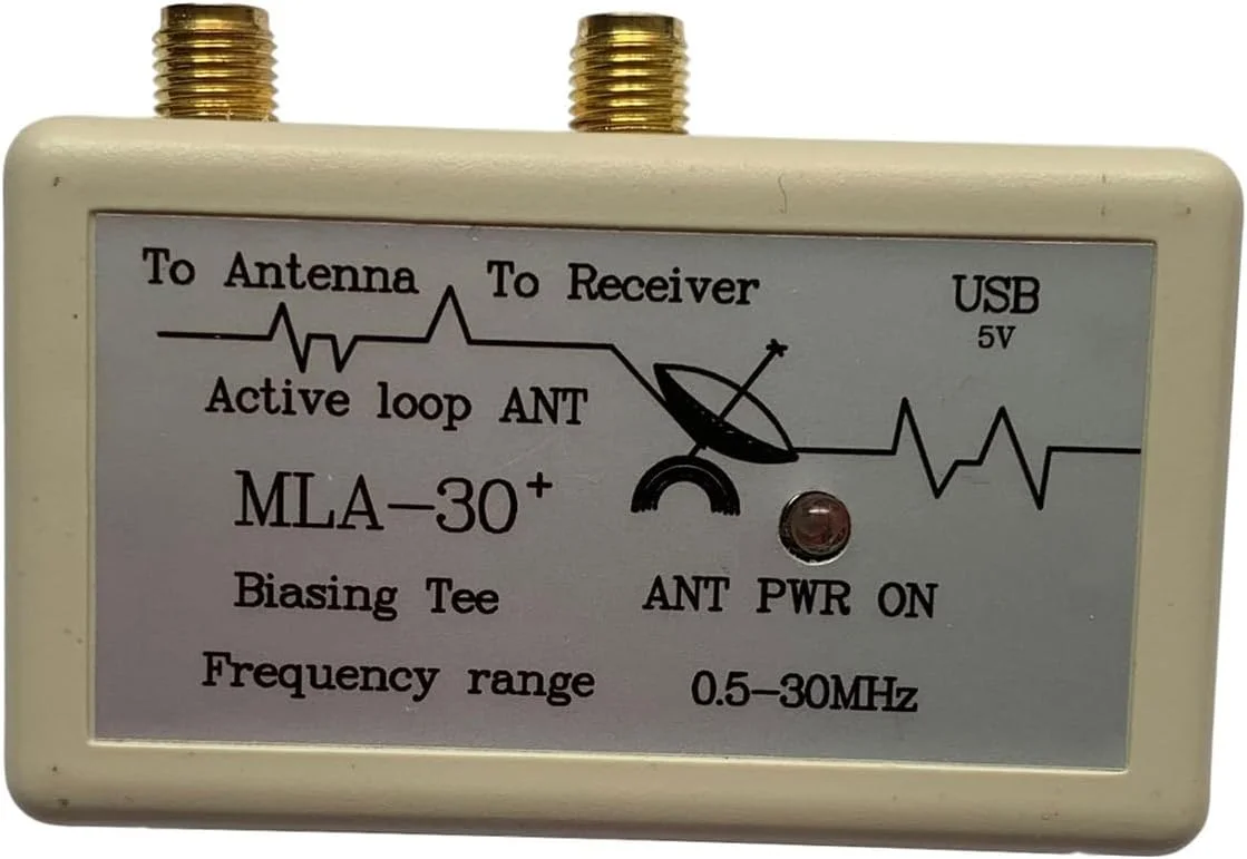 آنتن حلقوی اوسنگسی MLA-30 پلاس 0.5-30 مگاهرتز، دریافت فعال، نویز کم، آنتن موج کوتاه متوسط برای رادیو پلاستیکی فضای باز، پشت بام، بالکن