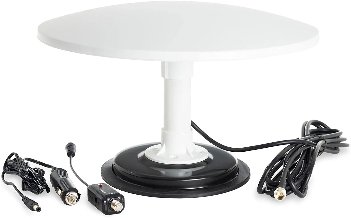 آنتن تلویزیون HD با ولتاژ 12/24 ولت KUMA Cosmos با پایه مغناطیسی برای استفاده قابل حمل در فضای باز. همه جهته برای دریافت 360 درجه. ایده آل برای RV و کاروان ها. ضد آب جمع و جور با ضد UV