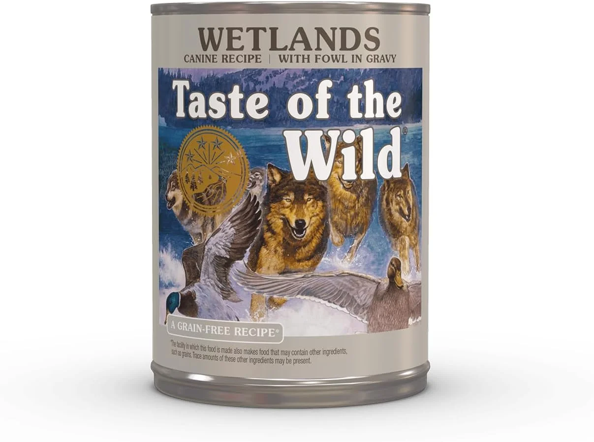 غذای سگ بدون غلات Taste of The Wild، فرمول شکارگاه های آبی با طعم مرغابی در آب گوشت، 374 گرم