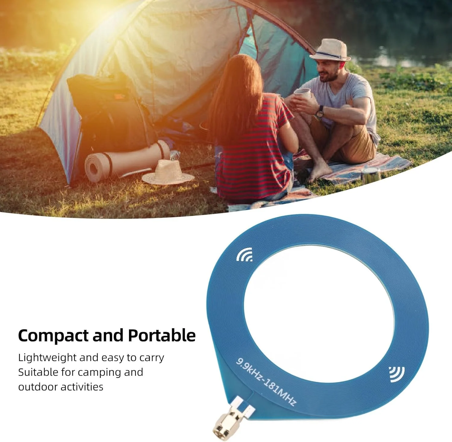 آنتن Vikye، آنتن رادیویی موج کوتاه فعال 9.9 کیلوهرتز - 181 مگاهرتز با اتصال SMA، BB برای پیاده روی در فضای باز (سوزن داخلی رزوه داخلی)