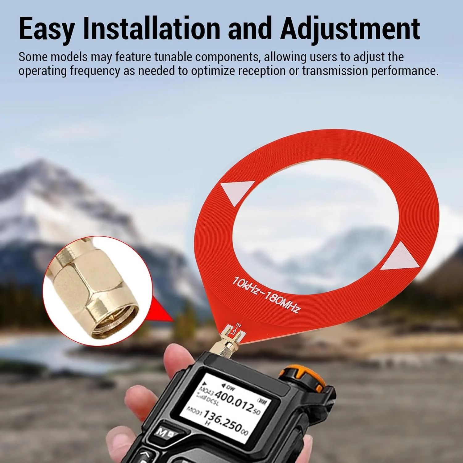 آنتن دونات Vikye WB، آنتن موج کوتاه 10 کیلوهرتز تا 180 مگاهرتز با مبدل امپدانس پایین رابط SMA برای دریافت رادیو قابل حمل ((قرمز) SMA نر) آنتن دونات Vikye WB، آنتن موج کوتاه 10 کیلوهرتز تا 180 مگاهرتز با مبدل امپدانس پایین رابط SMA برای دریافت رادیو قابل حمل ((قرمز) SMA نر)