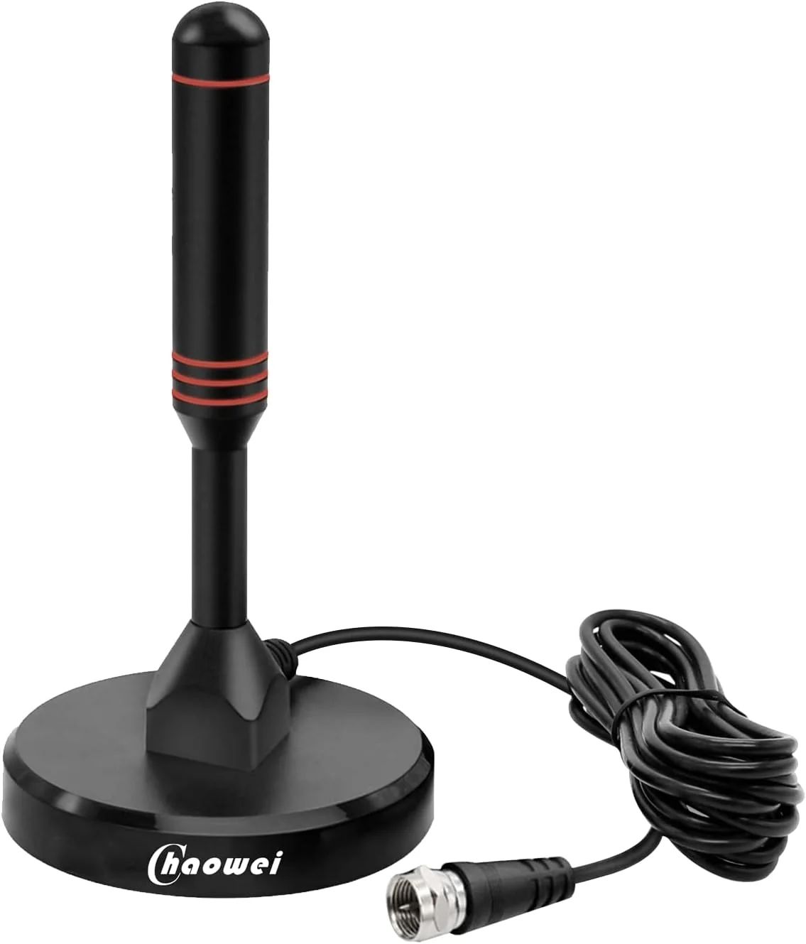 آنتن تلویزیون دیجیتال HD Chaowei با پایه مغناطیسی، کابل آنتن کواکسیال 16.5 فوت - آنتن تلویزیون قابل حمل داخلی و خارجی برای تلویزیون های 4K 1080p