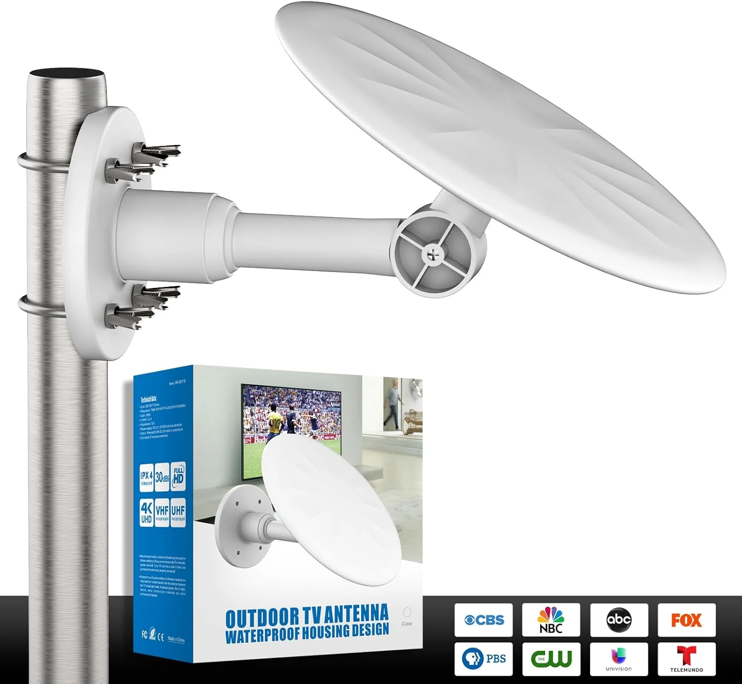 آنتن تلویزیون فضای باز با کابل 10 متری (سفید)