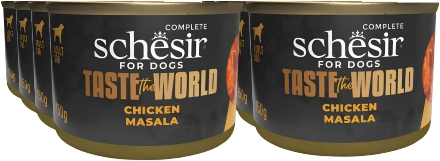 غذای کامل سگ شسیر طعم دنیا - مرغ ماسالا 150 گرمی (8 عدد)