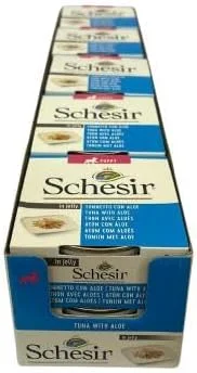 غذای مرطوب کنسروی توله سگ شسیر طعم ماهی تن با آلوئه ورا 150 گرمی (10 عدد)