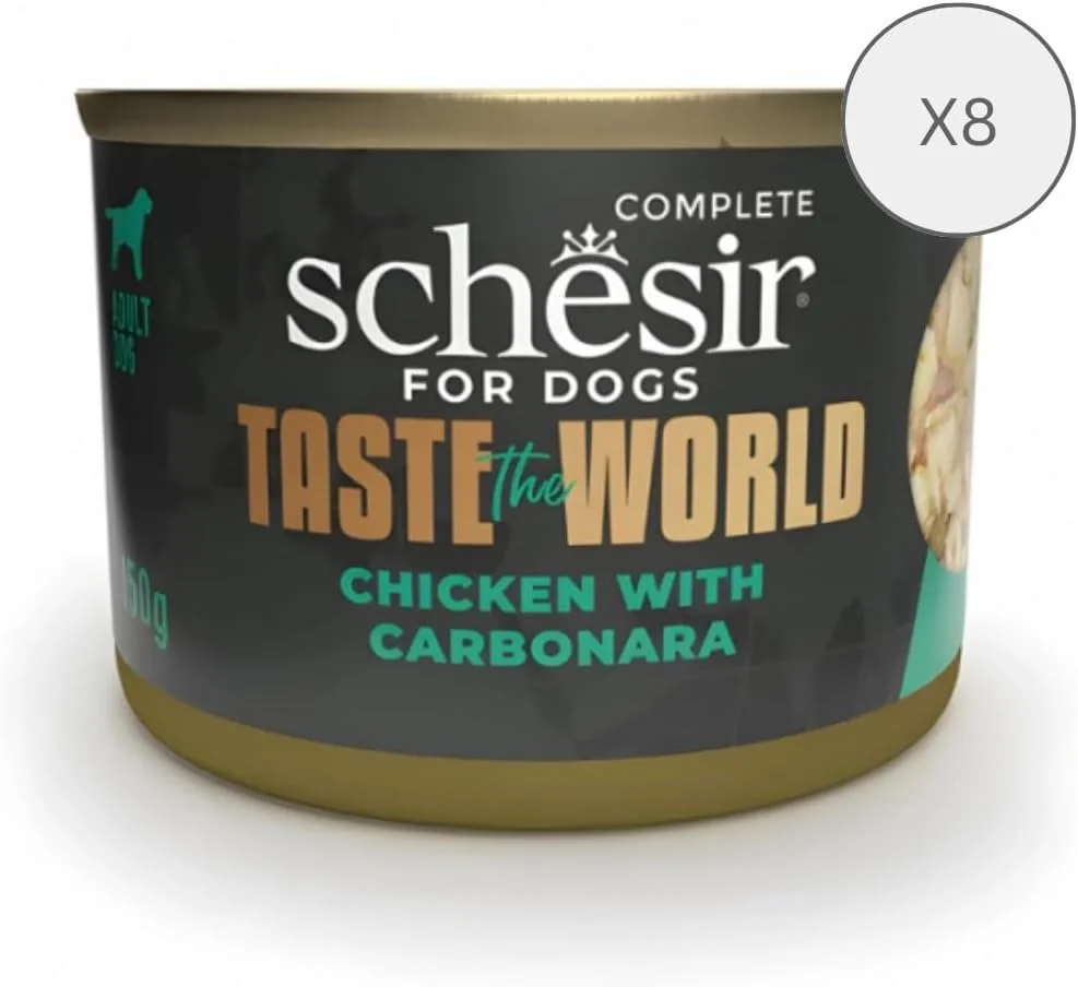 غذای کامل سگ شسیر طعم دنیا - مرغ با کربونارا 150 گرمی (8 عدد)