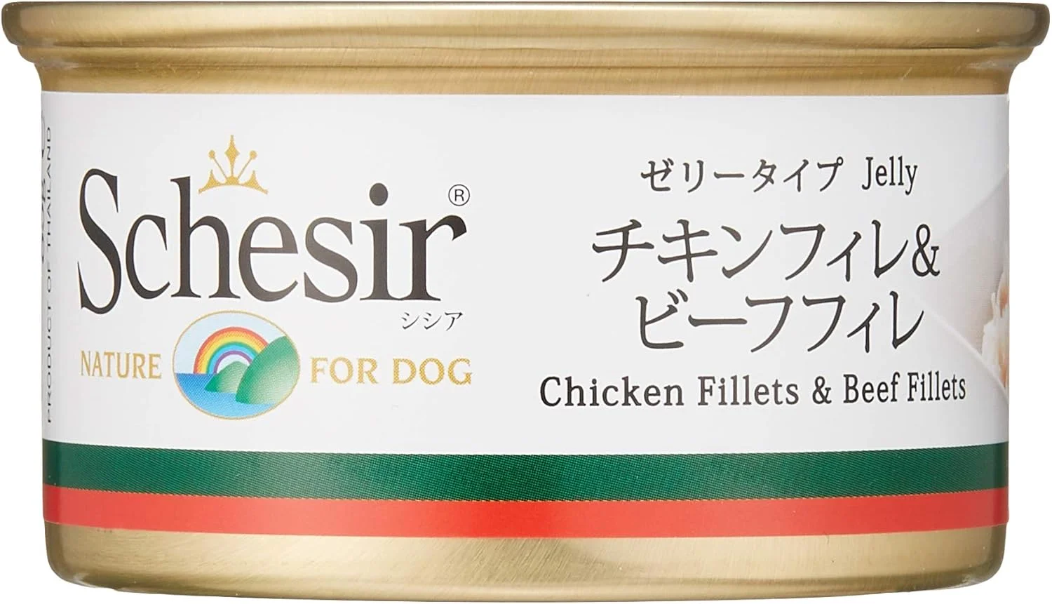 غذای مرطوب سگ شسیر، بسته چندتایی فیله مرغ با گوشت گاو در ژله، 4 بسته 85 گرمی