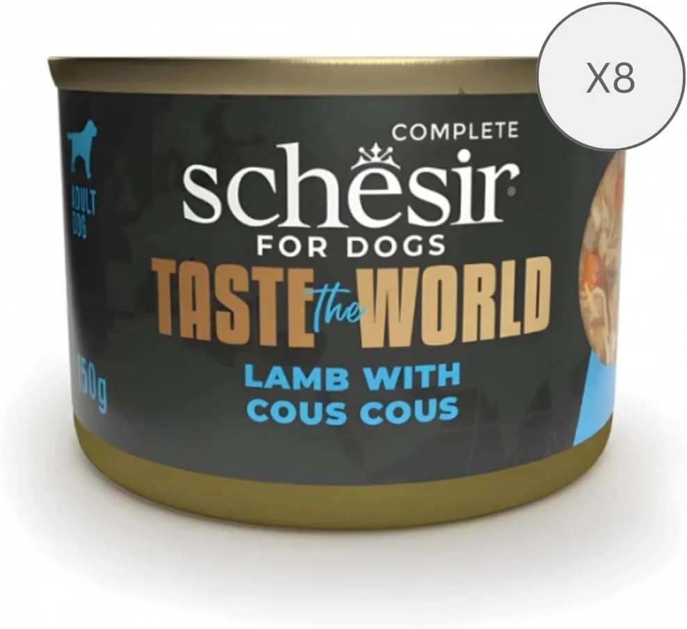 غذای کامل سگ شسیر طعم دنیا - بره با کوس کوس 150 گرمی (8 عدد)