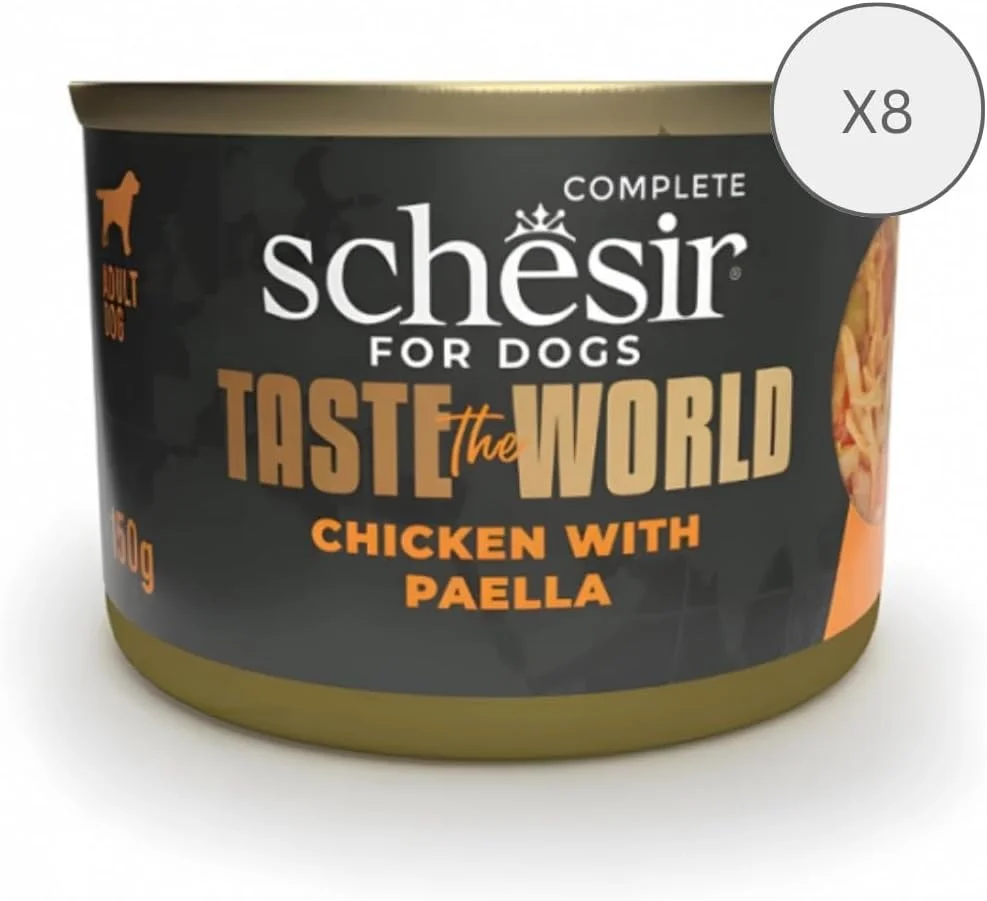 غذای کامل سگ شسیر طعم دنیا - مرغ با کاربونارا 150 گرمی (8 عدد)