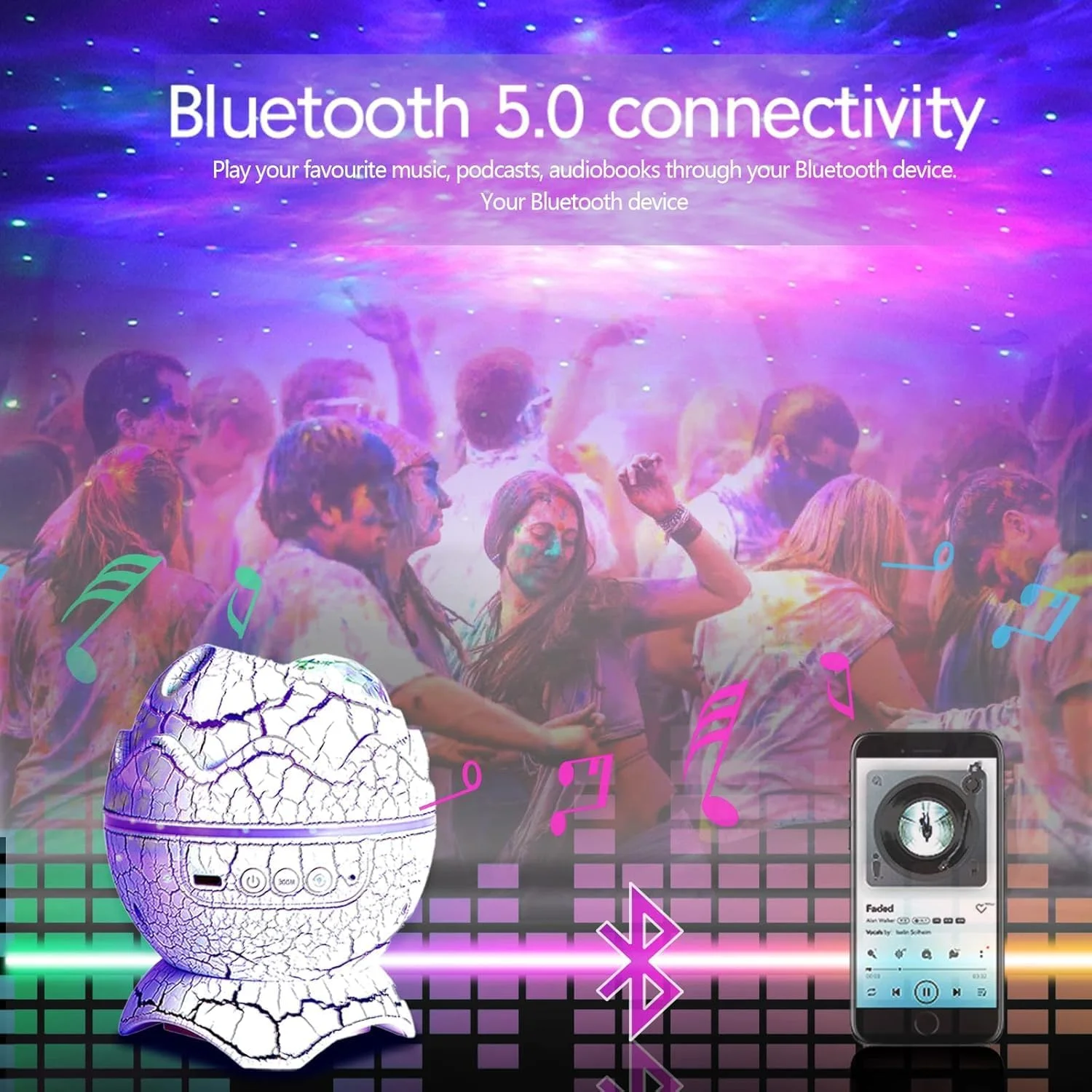 پروژکتور کهکشانی تخم دایناسور با اسپیکر بلوتوث و نویز سفید - پروژکتور سحابی نور شب پرستاره برای اتاق خواب کودکان و بزرگسالان، دکوراسیون منزل، آرامش و کمک به خواب پروژکتور کهکشانی تخم دایناسور با اسپیکر بلوتوث و نویز سفید - پروژکتور سحابی نور شب پرستاره برای اتاق خواب کودکان و بزرگسالان، دکوراسیون منزل، آرامش و کمک به خواب