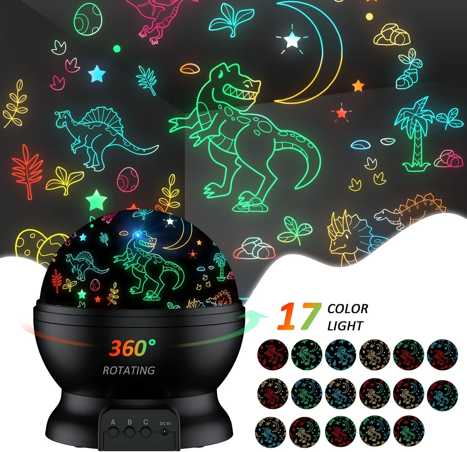 اسباب بازی های دایناسور برای کودکان، چراغ خواب 2 در 1 با پروژکتور و چرخش 360 درجه، اسباب بازی پسرانه برای جشن تولد کودکان، عید پاک، کریسمس، هدایای کریسمس، اسباب بازی های کودکان نوپا برای پسران 2-14 ساله (مشکی) اسباب بازی های دایناسور برای کودکان، چراغ خواب 2 در 1 با پروژکتور و چرخش 360 درجه، اسباب بازی پسرانه برای جشن تولد کودکان، عید پاک، کریسمس، هدایای کریسمس، اسباب بازی های کودکان نوپا برای پسران 2-14 ساله (مشکی)