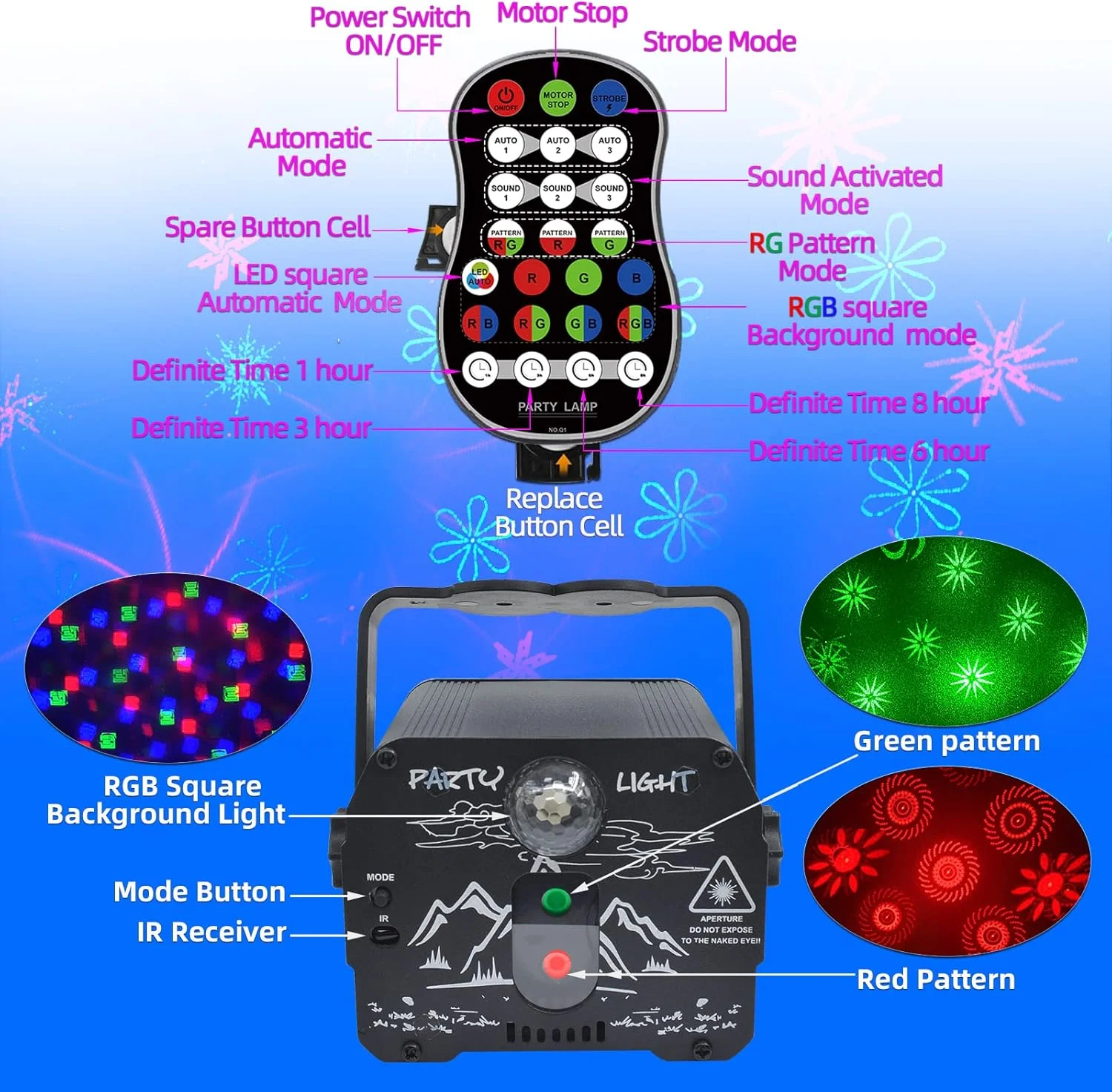 چراغ های دی جی مهمانی با کنترل از راه دور، نور صحنه توپ دیسکو مینی قابل حمل، چراغ بارقهای پروژکتور ال ای دی RGB با صدای فعال و تغذیه USB برای دکوراسیون منزل، هدیه تولد، بار، ریو، کارائوکه، نمایش کریسمس چراغ های دی جی مهمانی با کنترل از راه دور، نور صحنه توپ دیسکو مینی قابل حمل، چراغ بارقهای پروژکتور ال ای دی RGB با صدای فعال و تغذیه USB برای دکوراسیون منزل، هدیه تولد، بار، ریو، کارائوکه، نمایش کریسمس