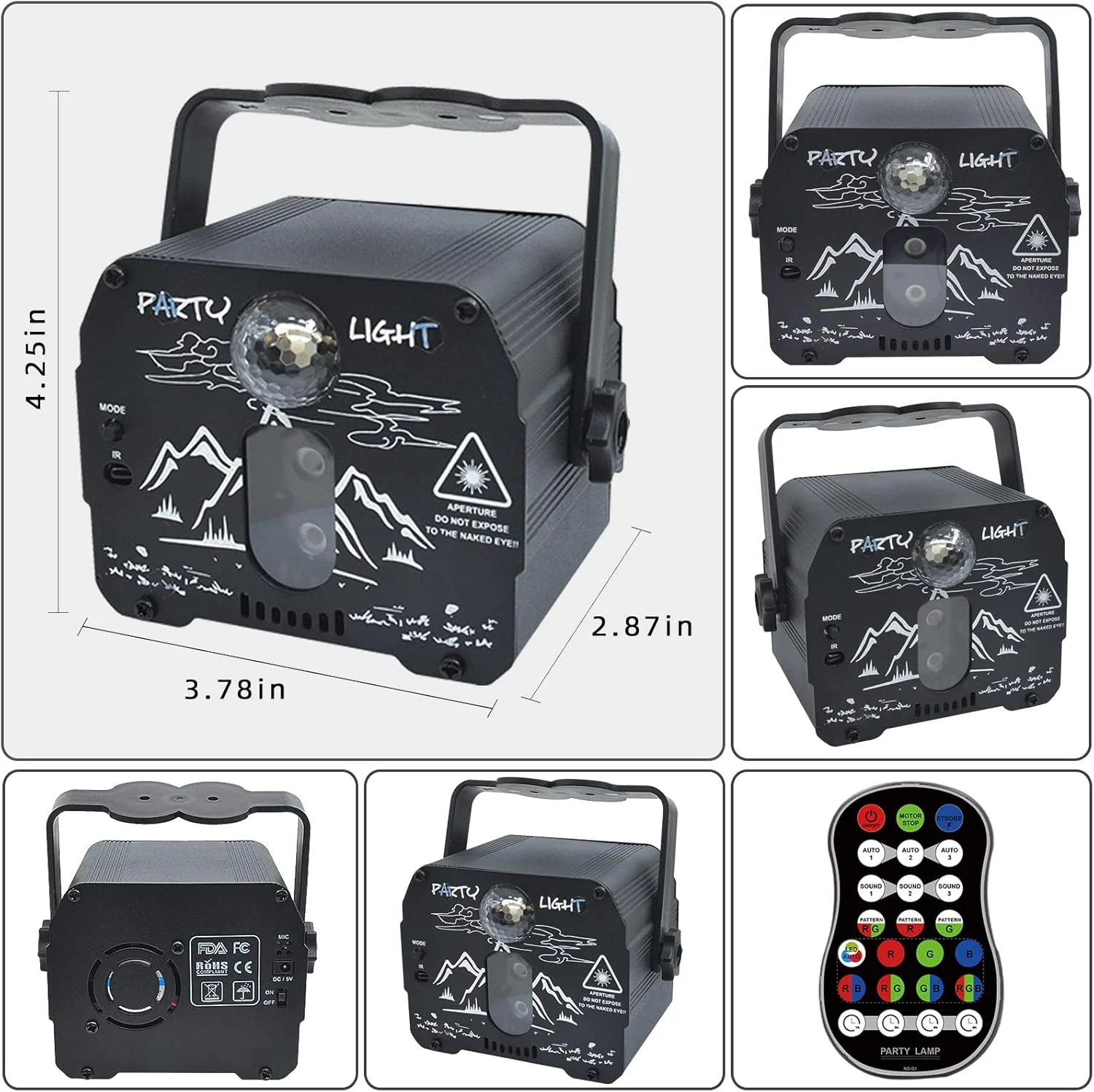 چراغ های دی جی مهمانی با کنترل از راه دور، نور صحنه توپ دیسکو مینی قابل حمل، چراغ بارقهای پروژکتور ال ای دی RGB با صدای فعال و تغذیه USB برای دکوراسیون منزل، هدیه تولد، بار، ریو، کارائوکه، نمایش کریسمس چراغ های دی جی مهمانی با کنترل از راه دور، نور صحنه توپ دیسکو مینی قابل حمل، چراغ بارقهای پروژکتور ال ای دی RGB با صدای فعال و تغذیه USB برای دکوراسیون منزل، هدیه تولد، بار، ریو، کارائوکه، نمایش کریسمس