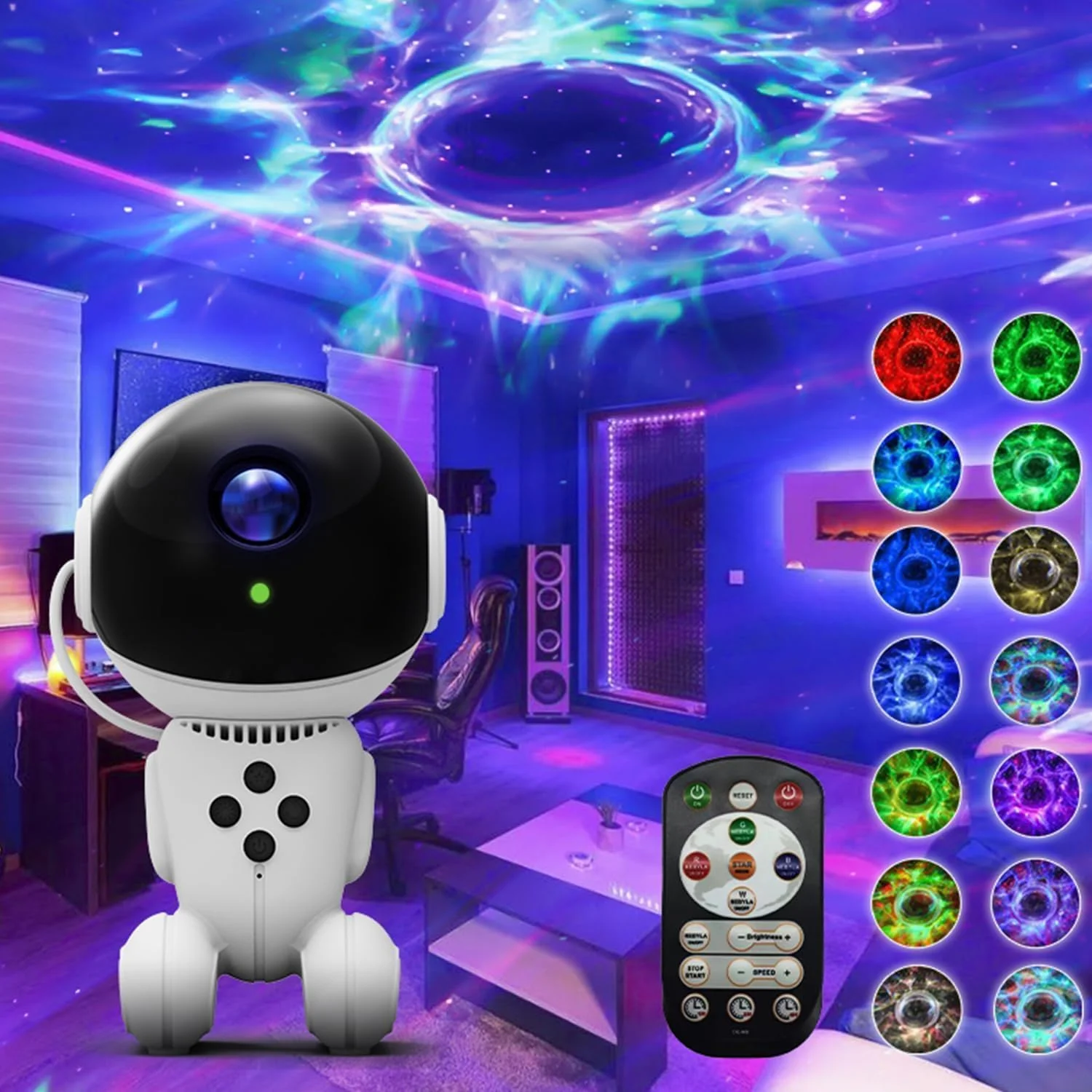 پروژکتور فضانورد کهکشان AUTOYSUR، پروژکتور سحابی ستاره، چراغ های شب پروژکتور ستاره LED برای اتاق خواب، لامپ LED سقف سحابی ستاره ای با تایمر و کنترل از راه دور، برای اتاق خواب، تولدها، کریسمس (M27) پروژکتور فضانورد کهکشان AUTOYSUR، پروژکتور سحابی ستاره، چراغ های شب پروژکتور ستاره LED برای اتاق خواب، لامپ LED سقف سحابی ستاره ای با تایمر و کنترل از راه دور، برای اتاق خواب، تولدها، کریسمس (M27)