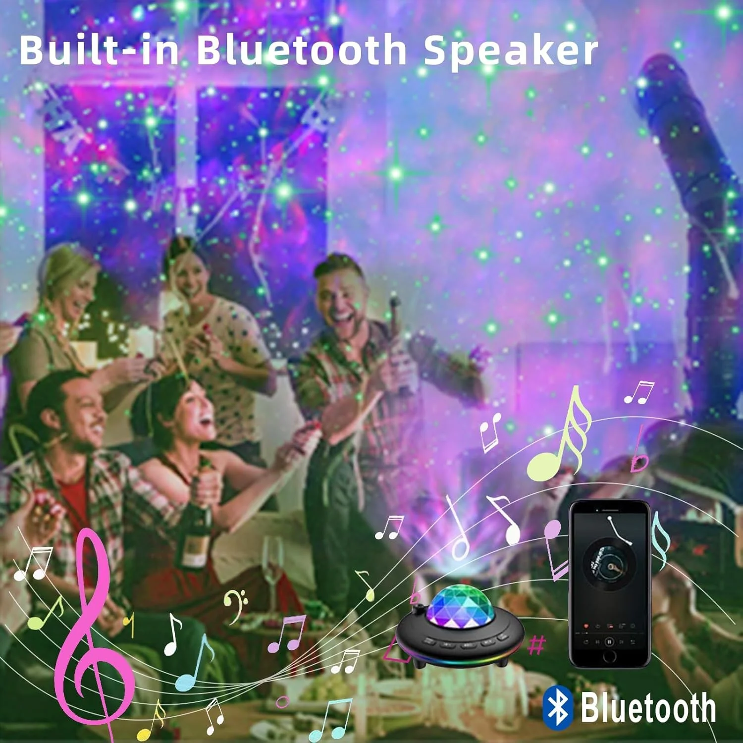 پروژکتور کهکشانی Azonee، چراغ خواب LED موج اقیانوسی با کنترل از راه دور/تغییر رنگ/پخش موسیقی بلوتوث/تایمر - مناسب برای اتاق خواب بزرگسالان یا کودکان/تولد/مهمانی پروژکتور کهکشانی Azonee، چراغ خواب LED موج اقیانوسی با کنترل از راه دور/تغییر رنگ/پخش موسیقی بلوتوث/تایمر - مناسب برای اتاق خواب بزرگسالان یا کودکان/تولد/مهمانی