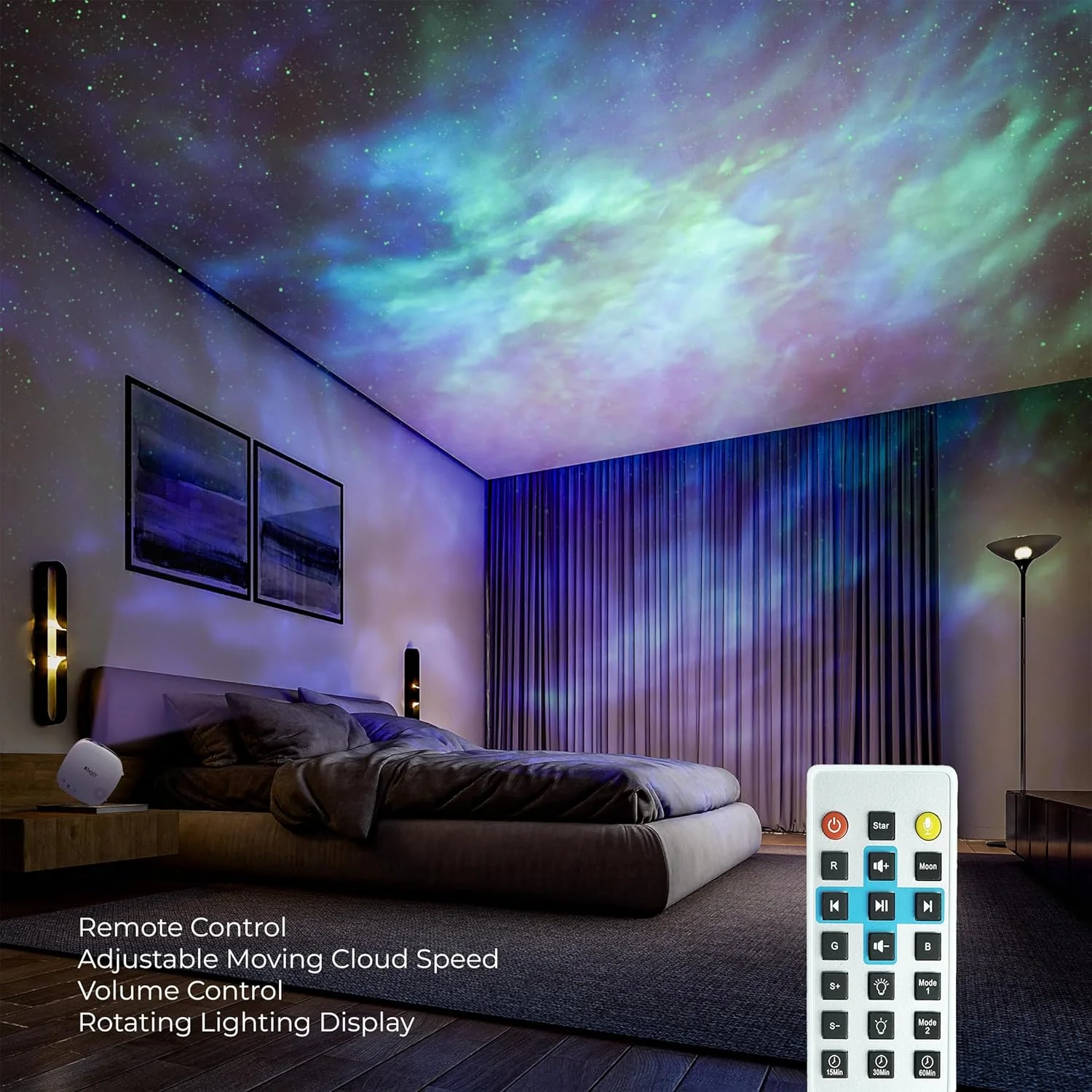چراغ خواب پروژکتور ستاره ماه بستای هوم، اسپیکر موزیک بلوتوث، پروژکتور نور سحابی ماه با کنترل از راه دور، پروژکتور کهکشانی برای سقف اتاق خواب بزرگسالان و کودکان (سفید) چراغ خواب پروژکتور ستاره ماه بستای هوم، اسپیکر موزیک بلوتوث، پروژکتور نور سحابی ماه با کنترل از راه دور، پروژکتور کهکشانی برای سقف اتاق خواب بزرگسالان و کودکان (سفید)