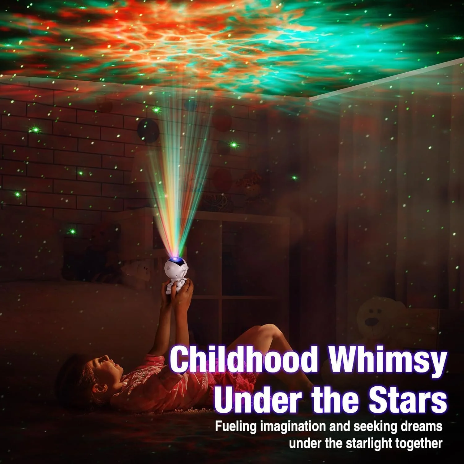 پروژکتور فضانورد کهکشان - چراغ شب سحابی ستاره ای برای کودکان، لامپ سقفی LED با کنترل از راه دور (سفید) پروژکتور فضانورد کهکشان - چراغ شب سحابی ستاره ای برای کودکان، لامپ سقفی LED با کنترل از راه دور (سفید)