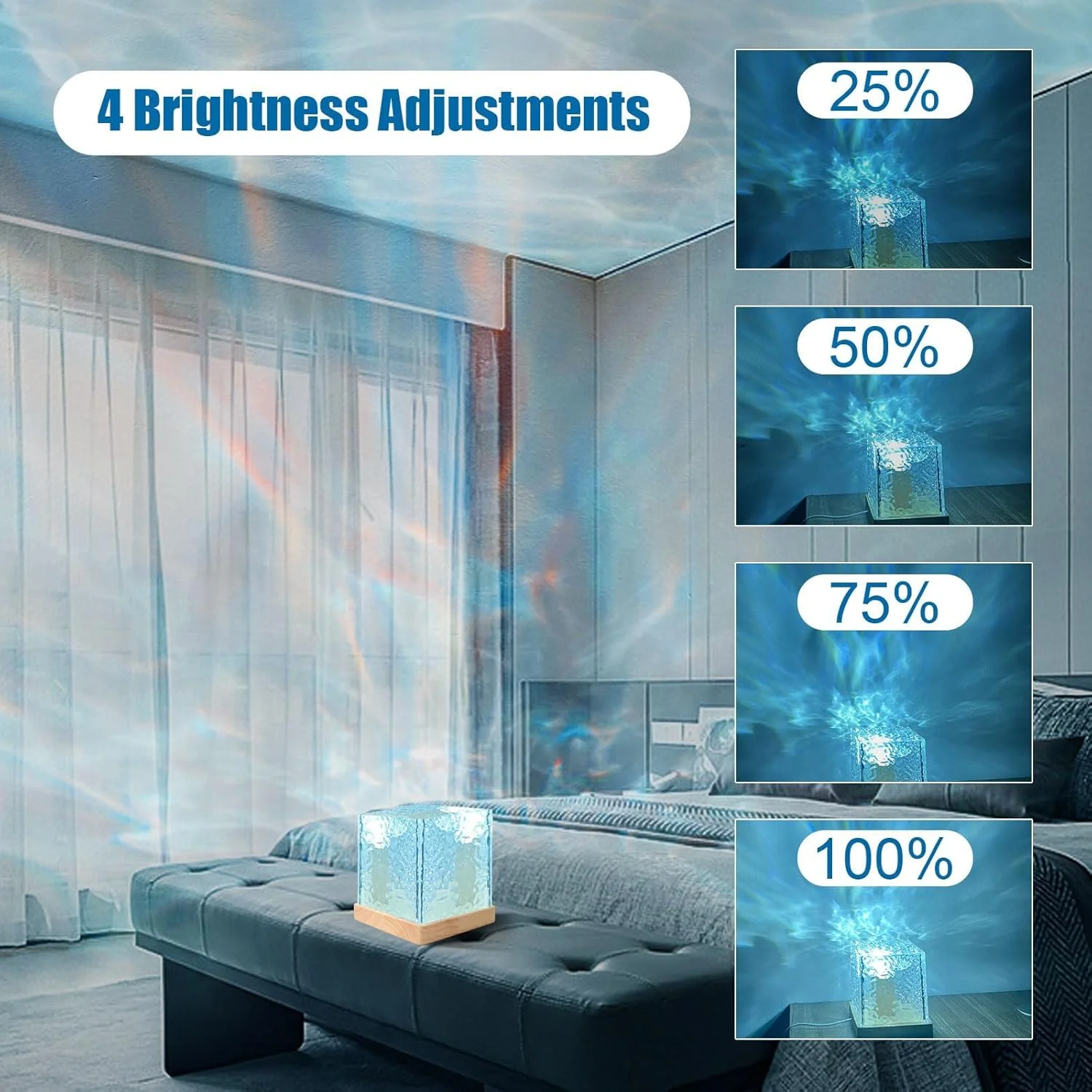 چراغ پروژکتور کهکشانی KASTWAVE برای اتاق خواب، چراغ حسی موج اقیانوس با 16 رنگ، لامپ نورپردازی رمانتیک، چراغ خواب پروژکتوری سقفی برای اتاق خواب/مهمانی/اتاق بازی (یخ مکعبی) چراغ پروژکتور کهکشانی KASTWAVE برای اتاق خواب، چراغ حسی موج اقیانوس با 16 رنگ، لامپ نورپردازی رمانتیک، چراغ خواب پروژکتوری سقفی برای اتاق خواب/مهمانی/اتاق بازی (یخ مکعبی)