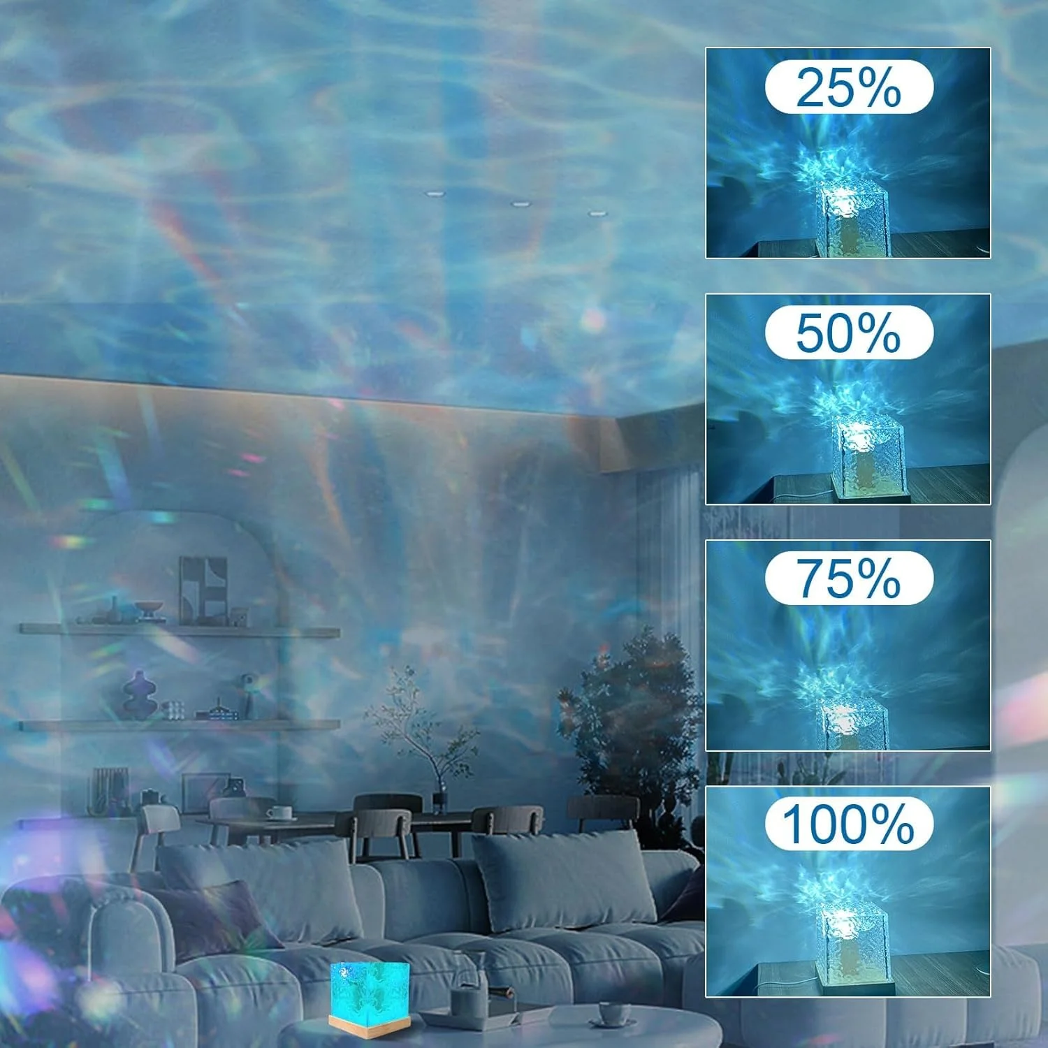 چراغ پروژکتور کهکشانی KASTWAVE برای اتاق خواب، چراغ حسی موج اقیانوس با 16 رنگ، لامپ نورپردازی رمانتیک، چراغ خواب پروژکتوری سقفی برای اتاق خواب/مهمانی/اتاق بازی (یخ مکعبی) چراغ پروژکتور کهکشانی KASTWAVE برای اتاق خواب، چراغ حسی موج اقیانوس با 16 رنگ، لامپ نورپردازی رمانتیک، چراغ خواب پروژکتوری سقفی برای اتاق خواب/مهمانی/اتاق بازی (یخ مکعبی)